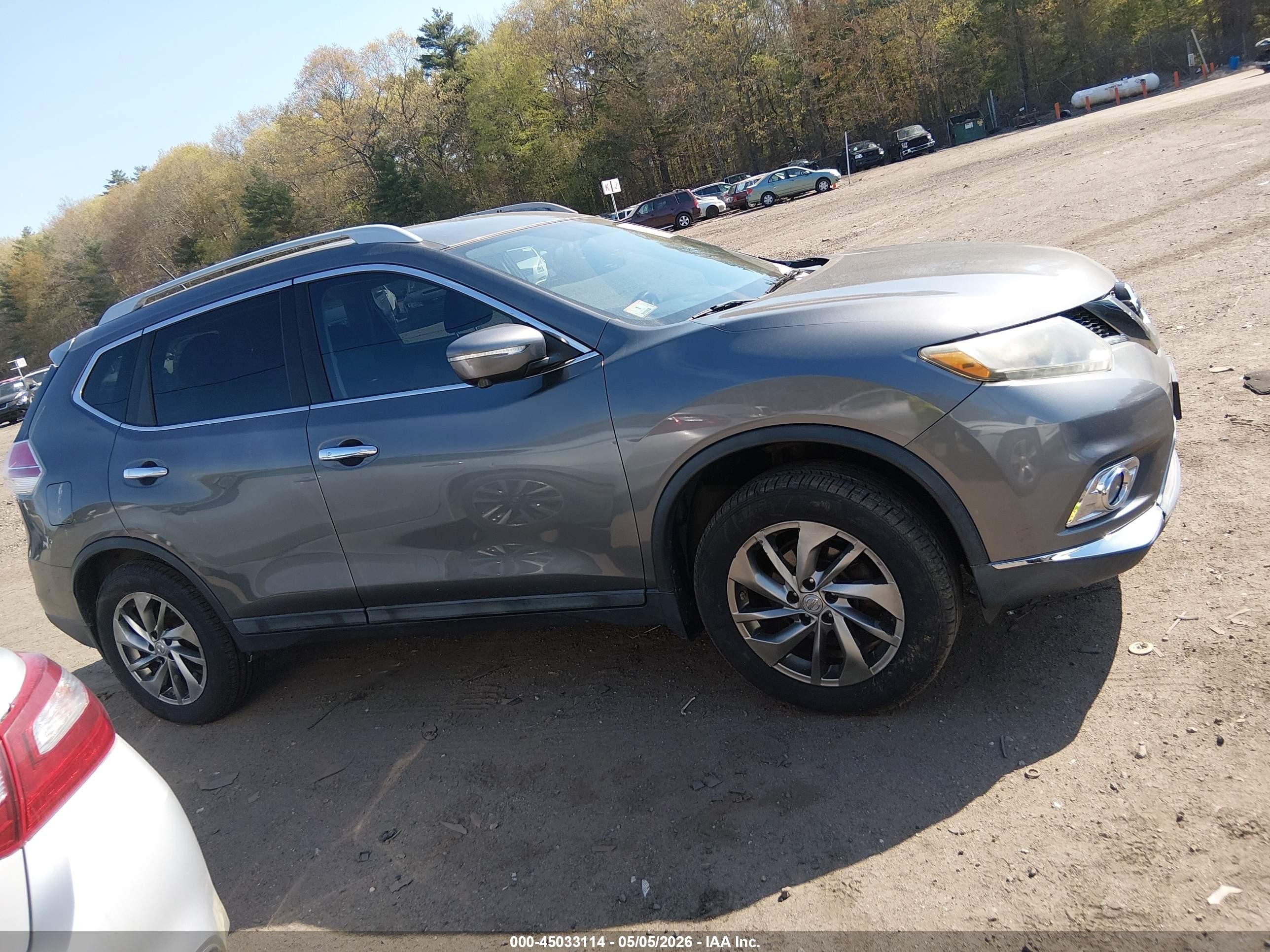 2014 Nissan Rogue Sl Gray vin: 5N1AT2MV7EC848665