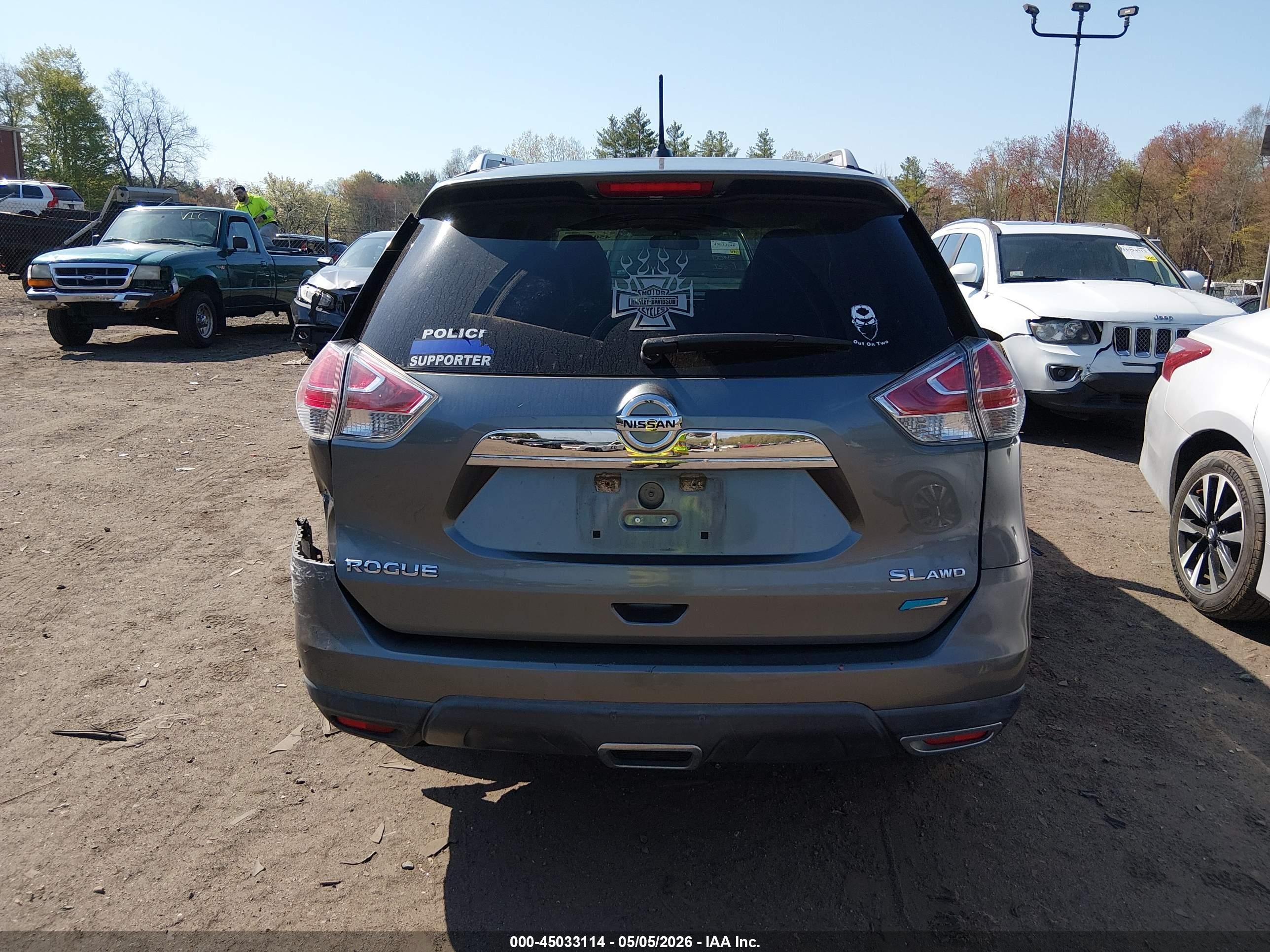 2014 Nissan Rogue Sl Gray vin: 5N1AT2MV7EC848665