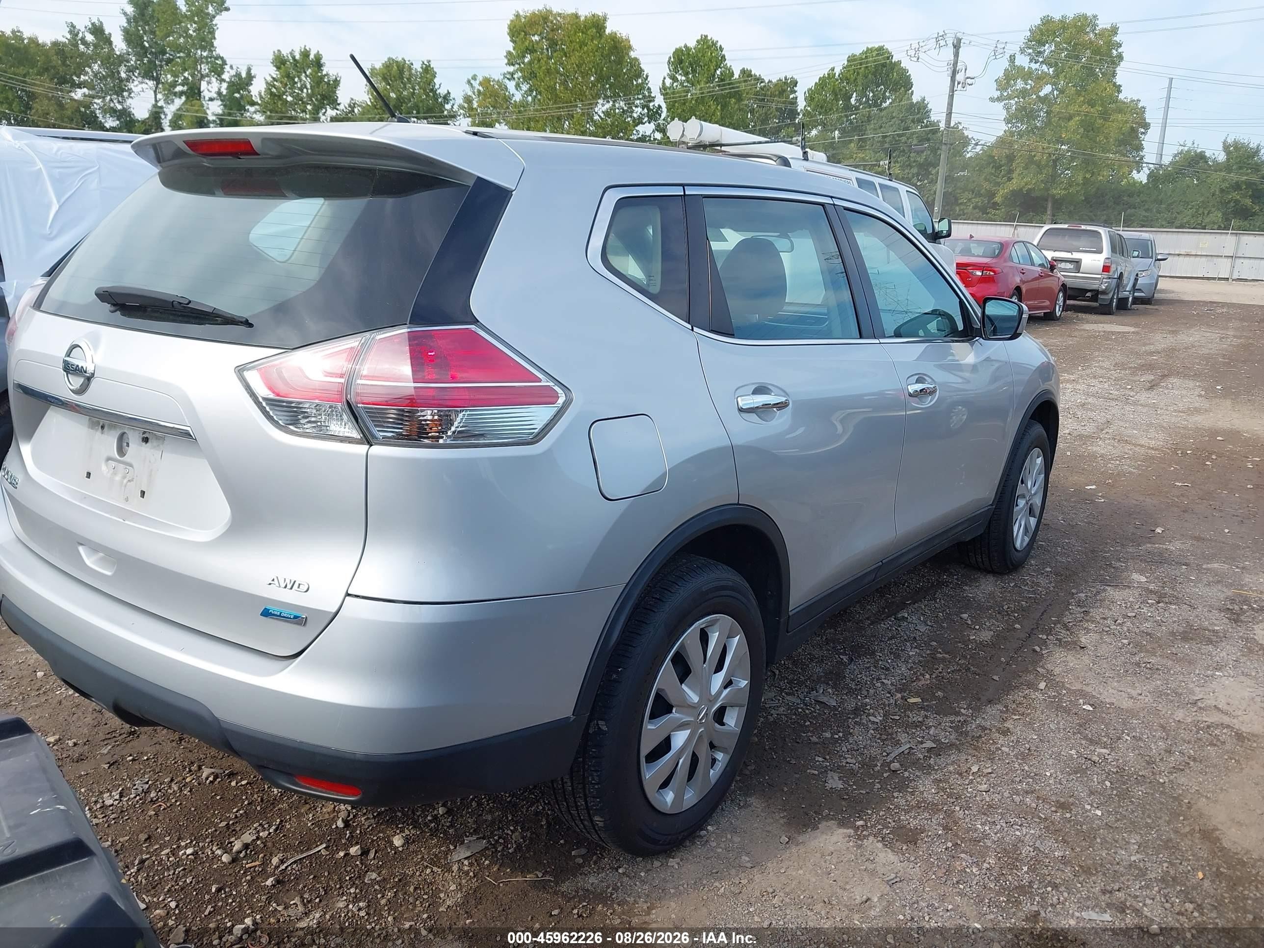 2014 Nissan Rogue S/sl/sv Серебряный vin: 5N1AT2MV7EC850867