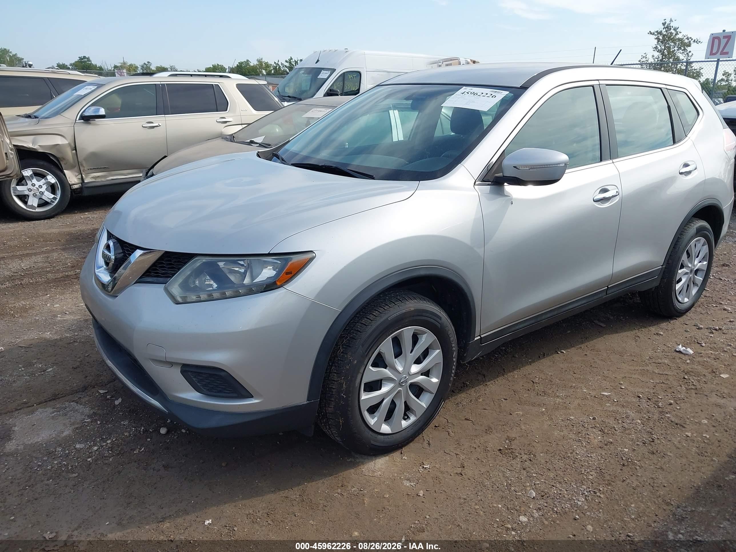 2014 Nissan Rogue S/sl/sv Серебряный vin: 5N1AT2MV7EC850867