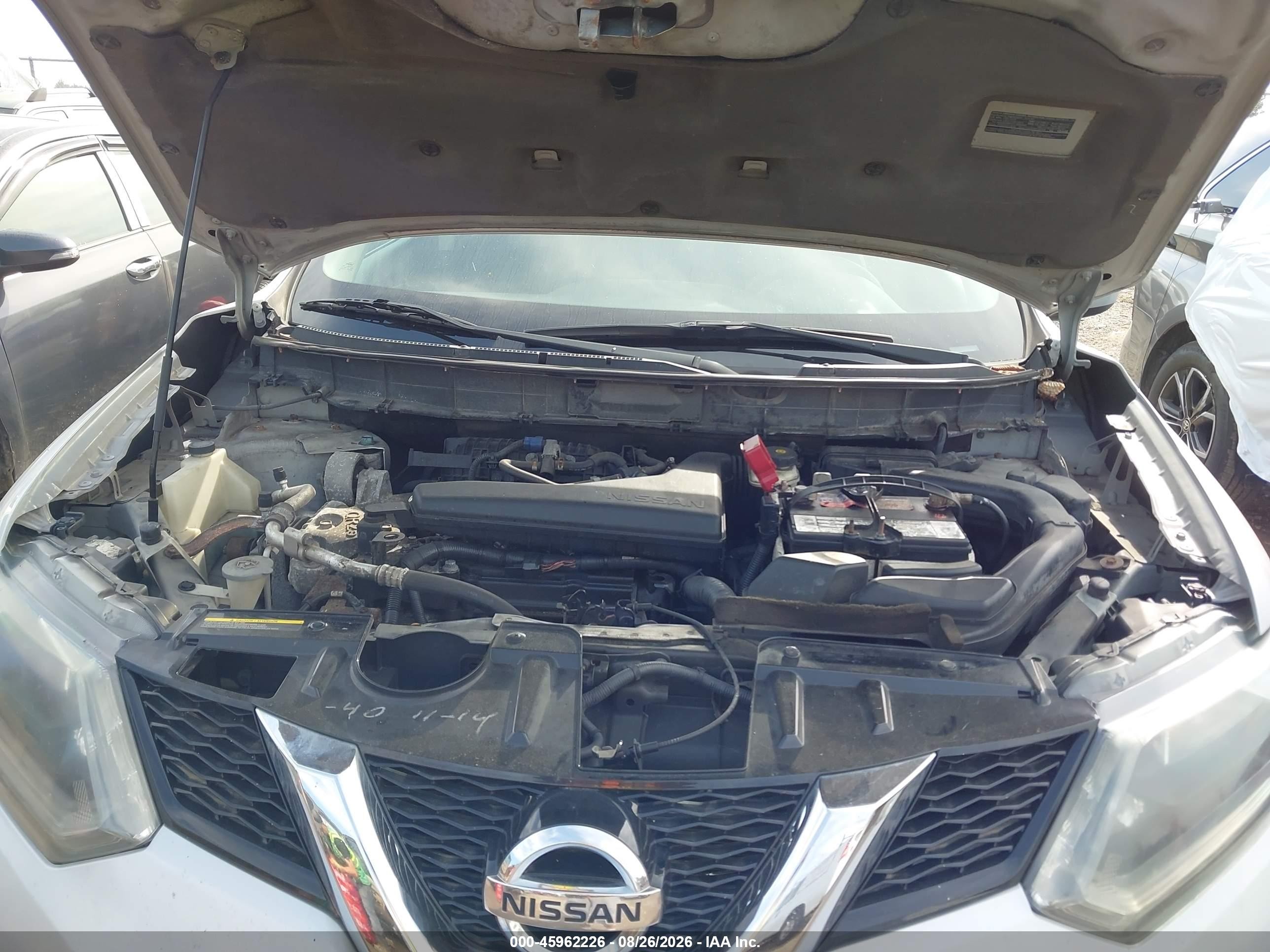 2014 Nissan Rogue S/sl/sv Серебряный vin: 5N1AT2MV7EC850867