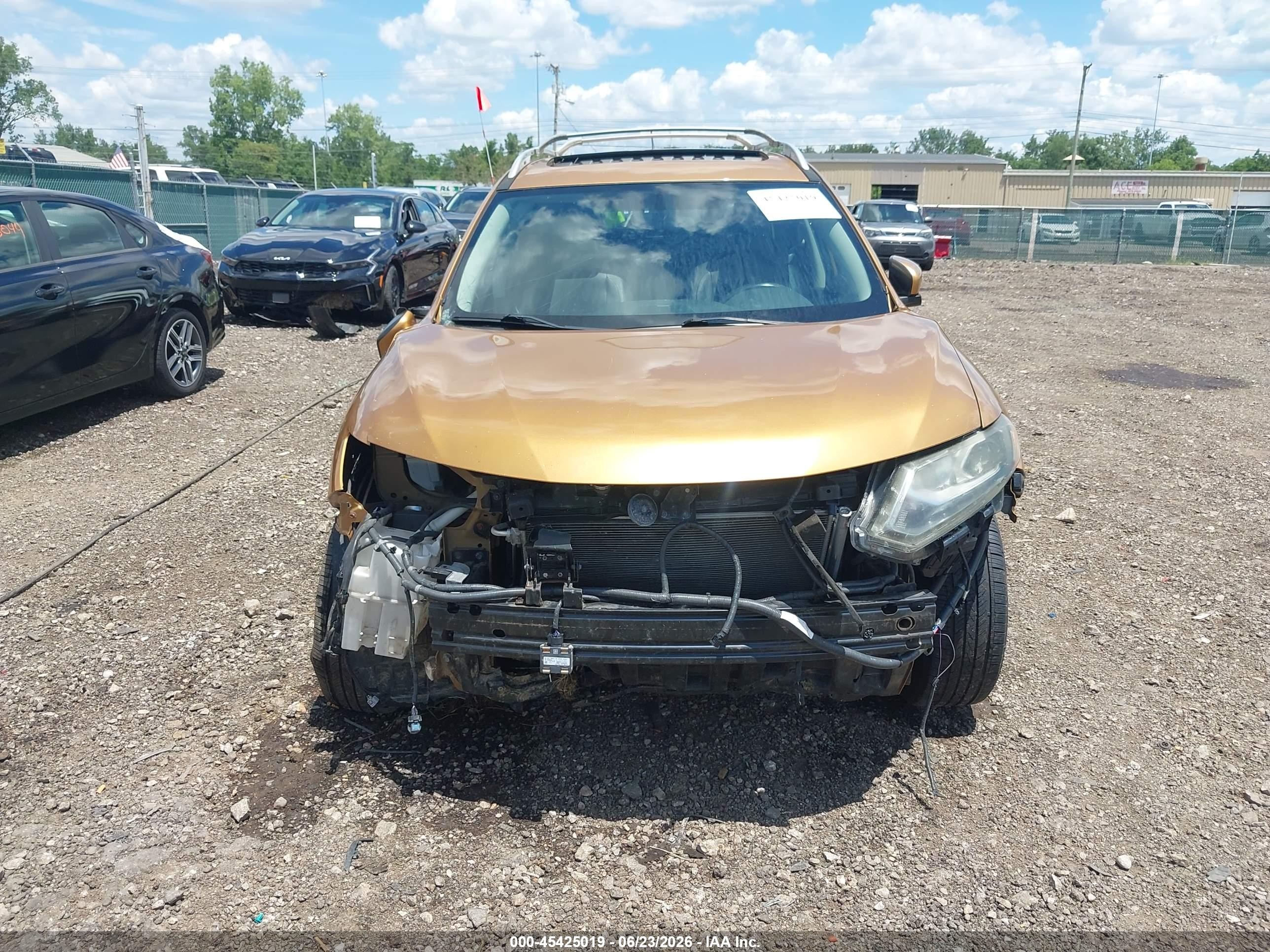 2014 Nissan Rogue Sl Gold vin: 5N1AT2MV7EC852702