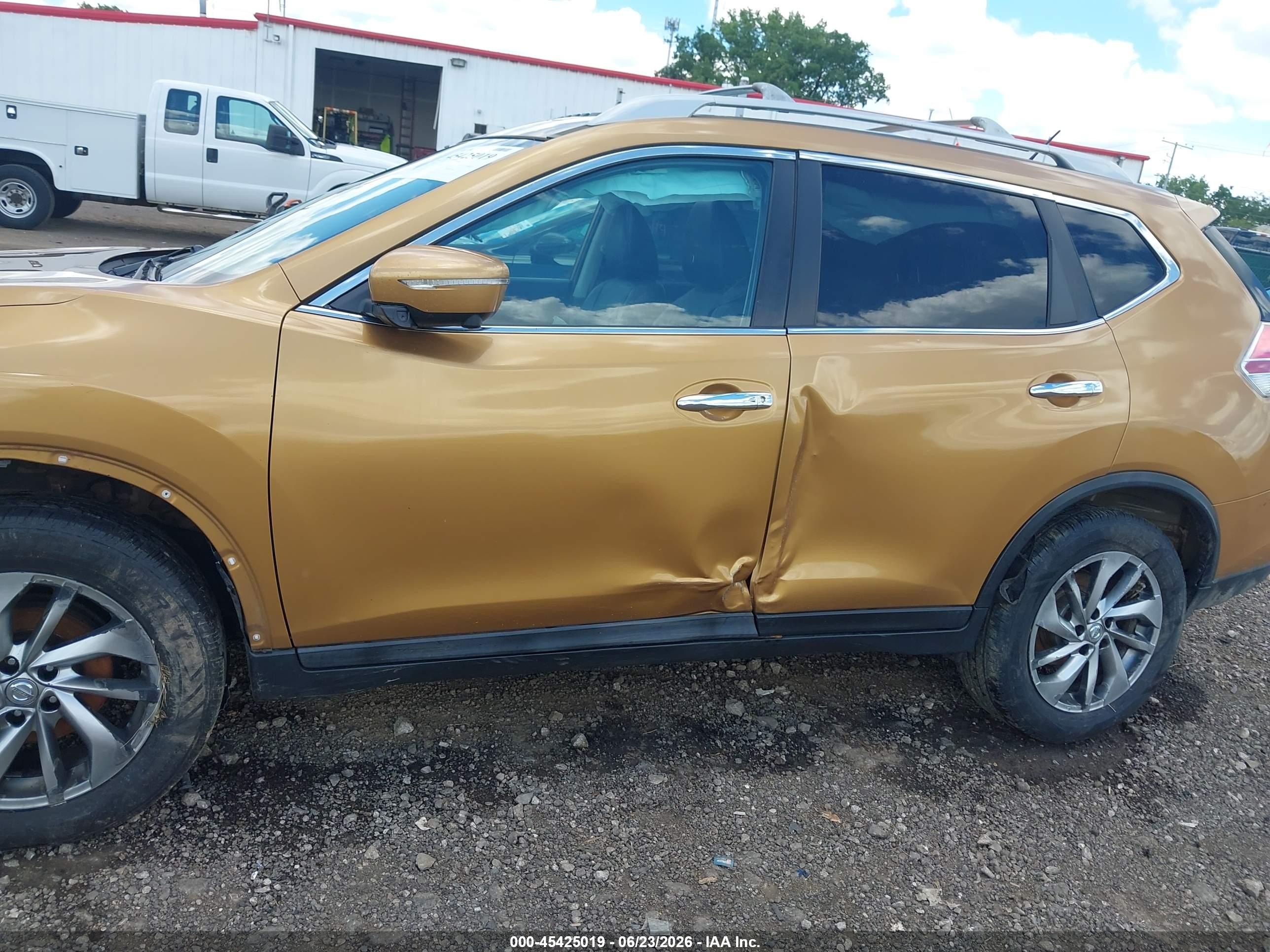2014 Nissan Rogue Sl Gold vin: 5N1AT2MV7EC852702