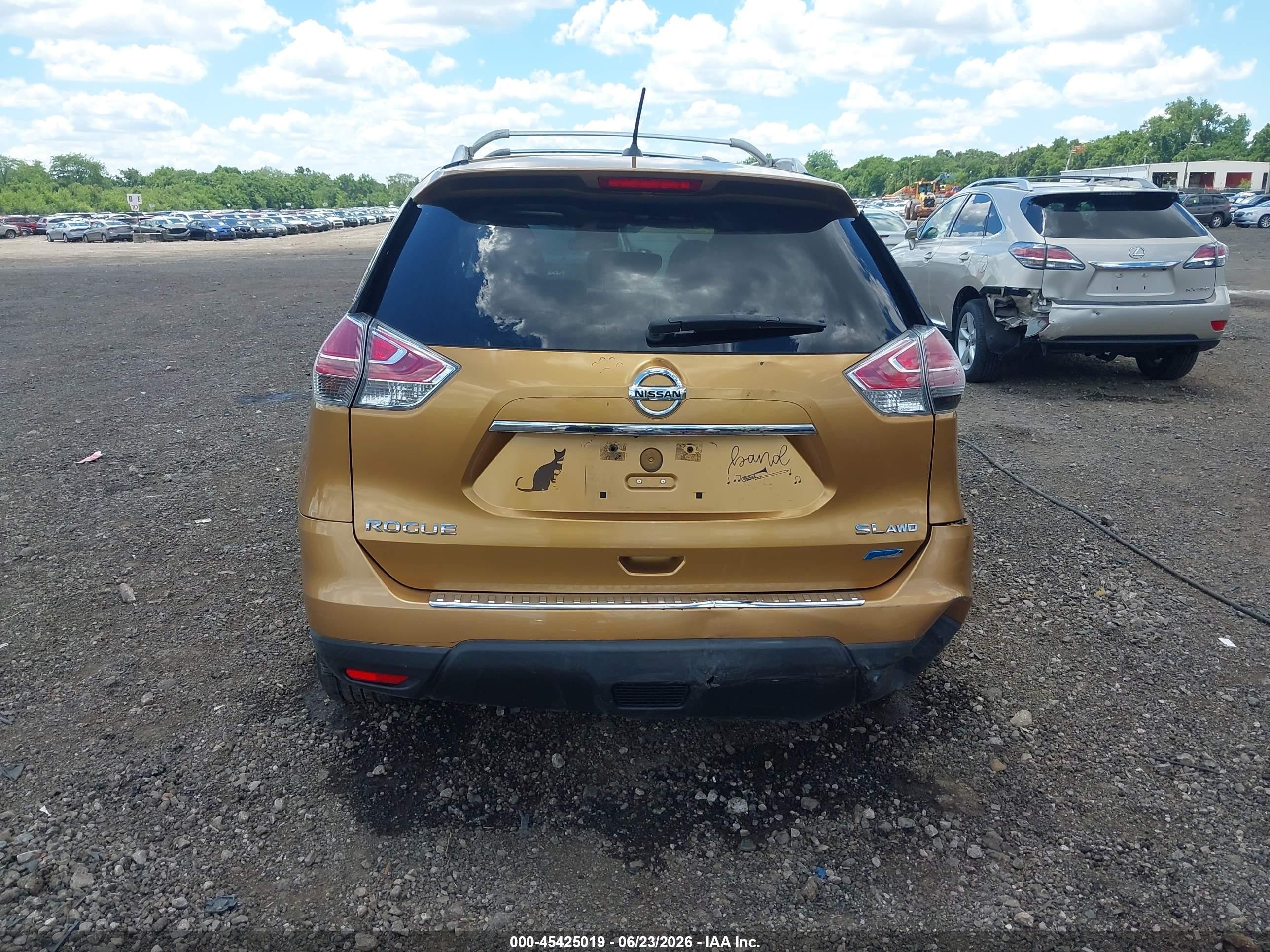 2014 Nissan Rogue Sl Gold vin: 5N1AT2MV7EC852702