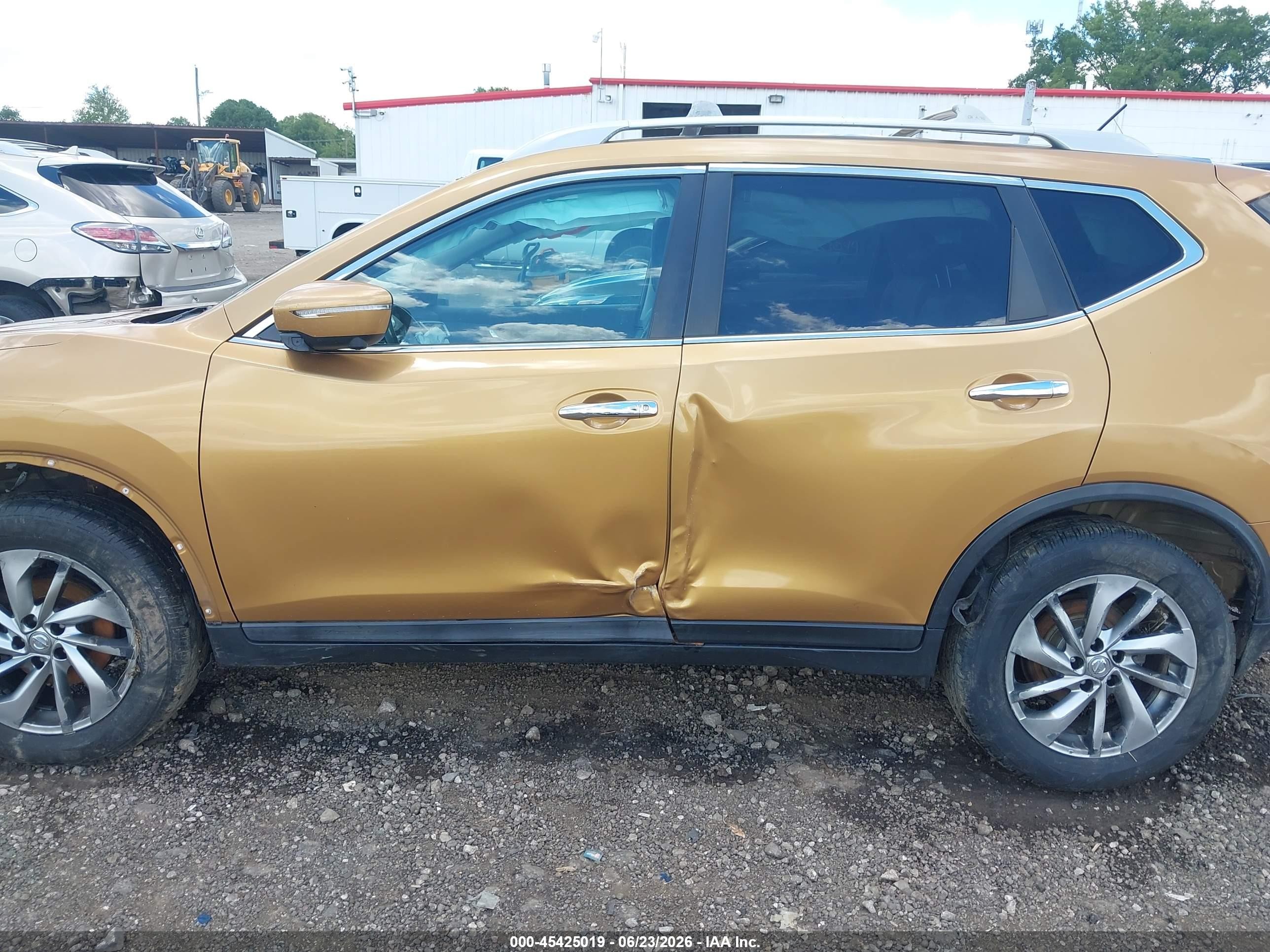 2014 Nissan Rogue Sl Gold vin: 5N1AT2MV7EC852702