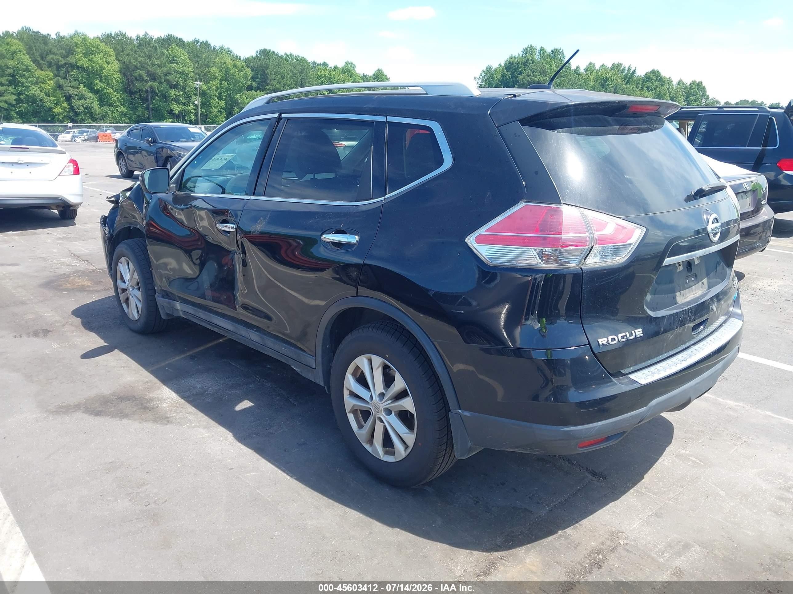 2014 Nissan Rogue Sv Black vin: 5N1AT2MV7EC855437