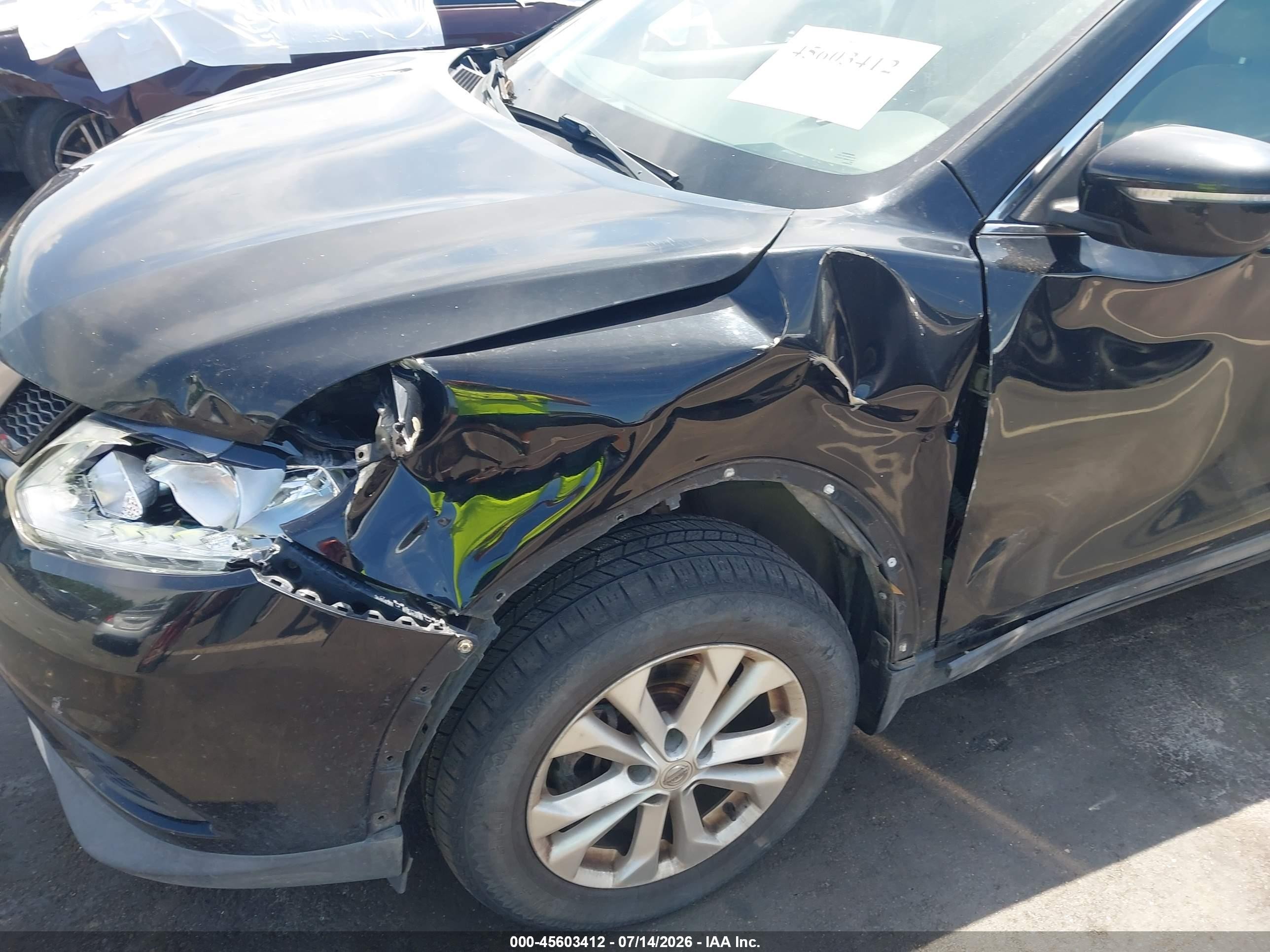 2014 Nissan Rogue Sv Black vin: 5N1AT2MV7EC855437