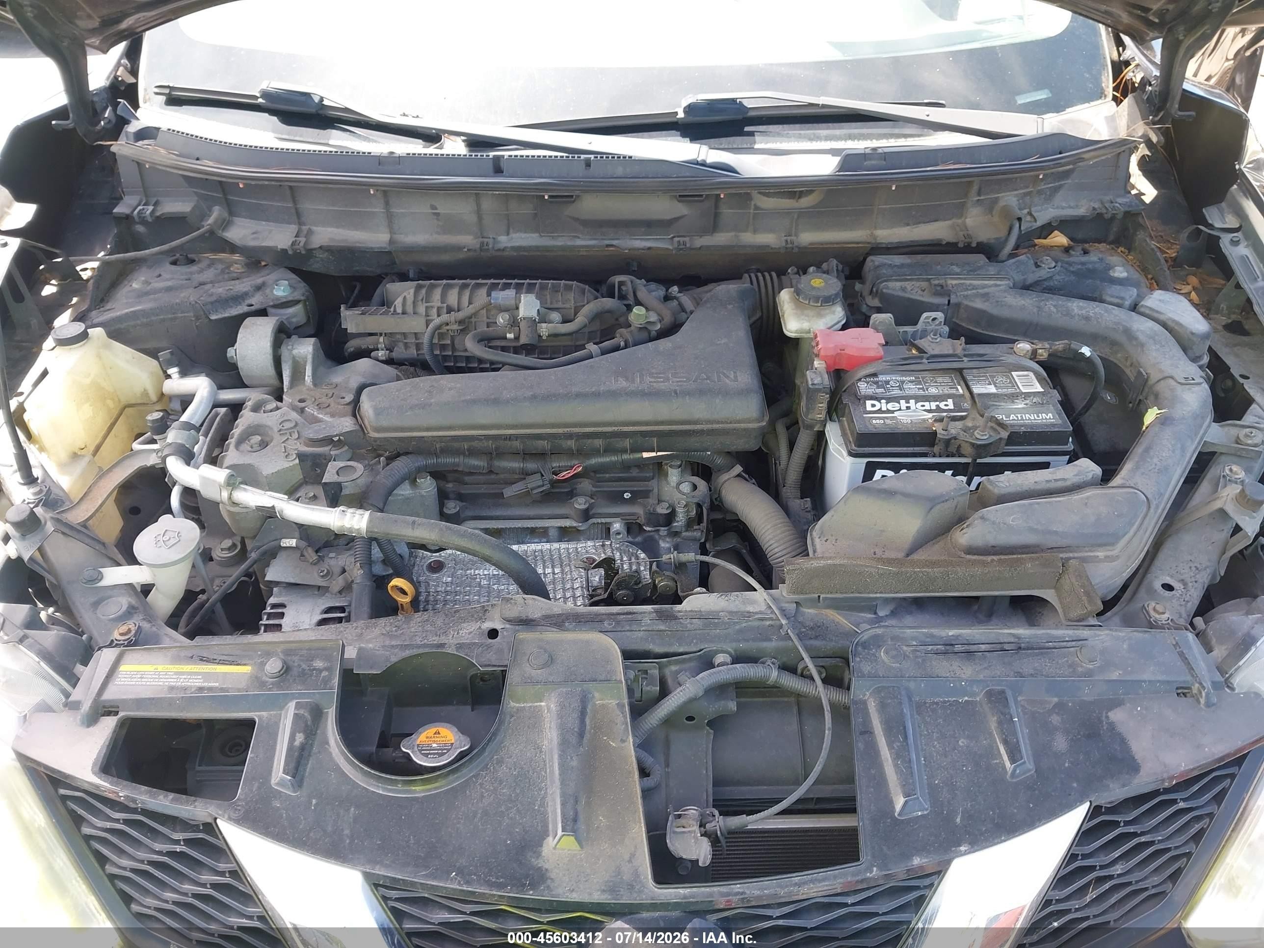 2014 Nissan Rogue Sv Black vin: 5N1AT2MV7EC855437