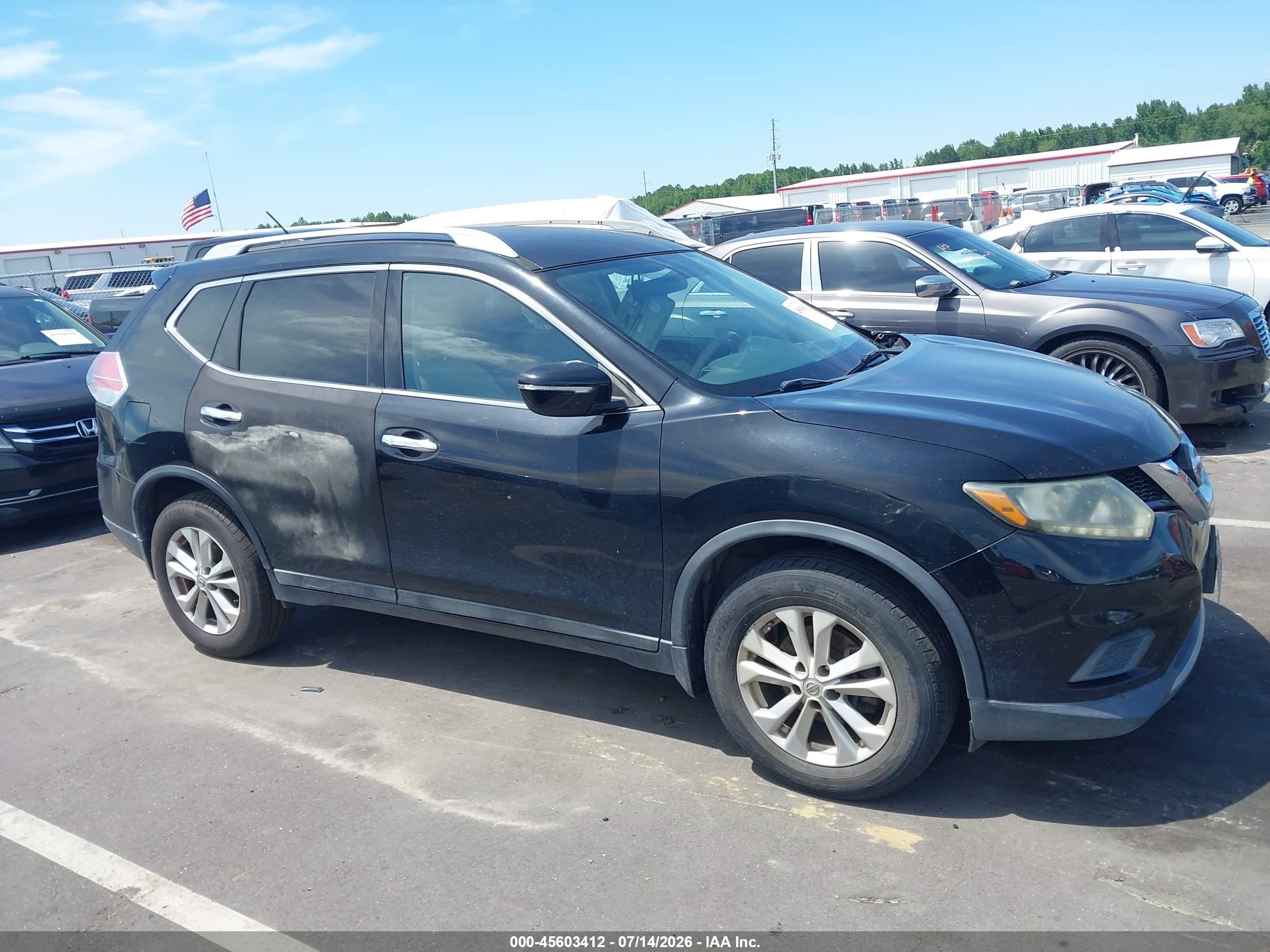 2014 Nissan Rogue Sv Black vin: 5N1AT2MV7EC855437