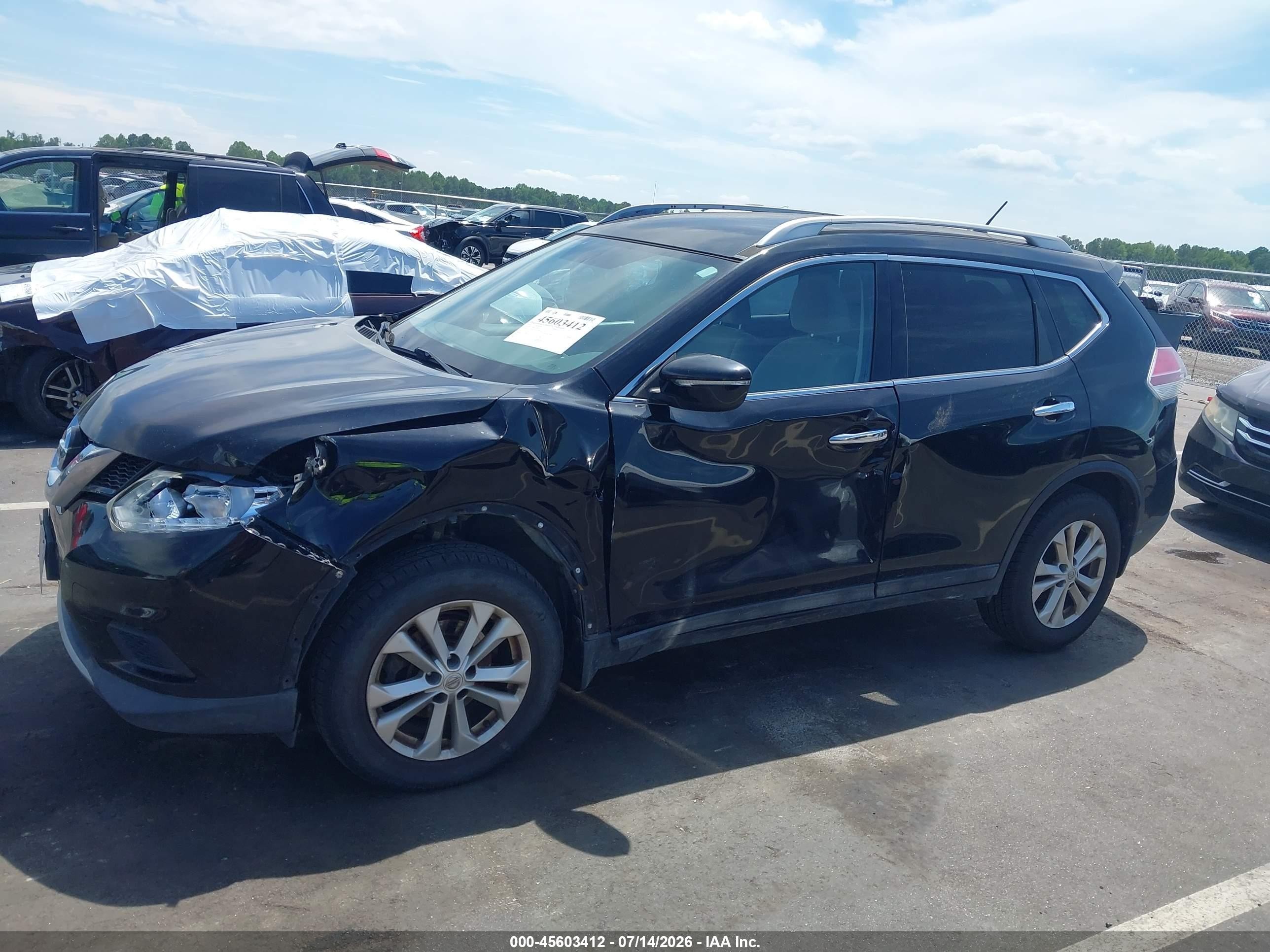 2014 Nissan Rogue Sv Black vin: 5N1AT2MV7EC855437