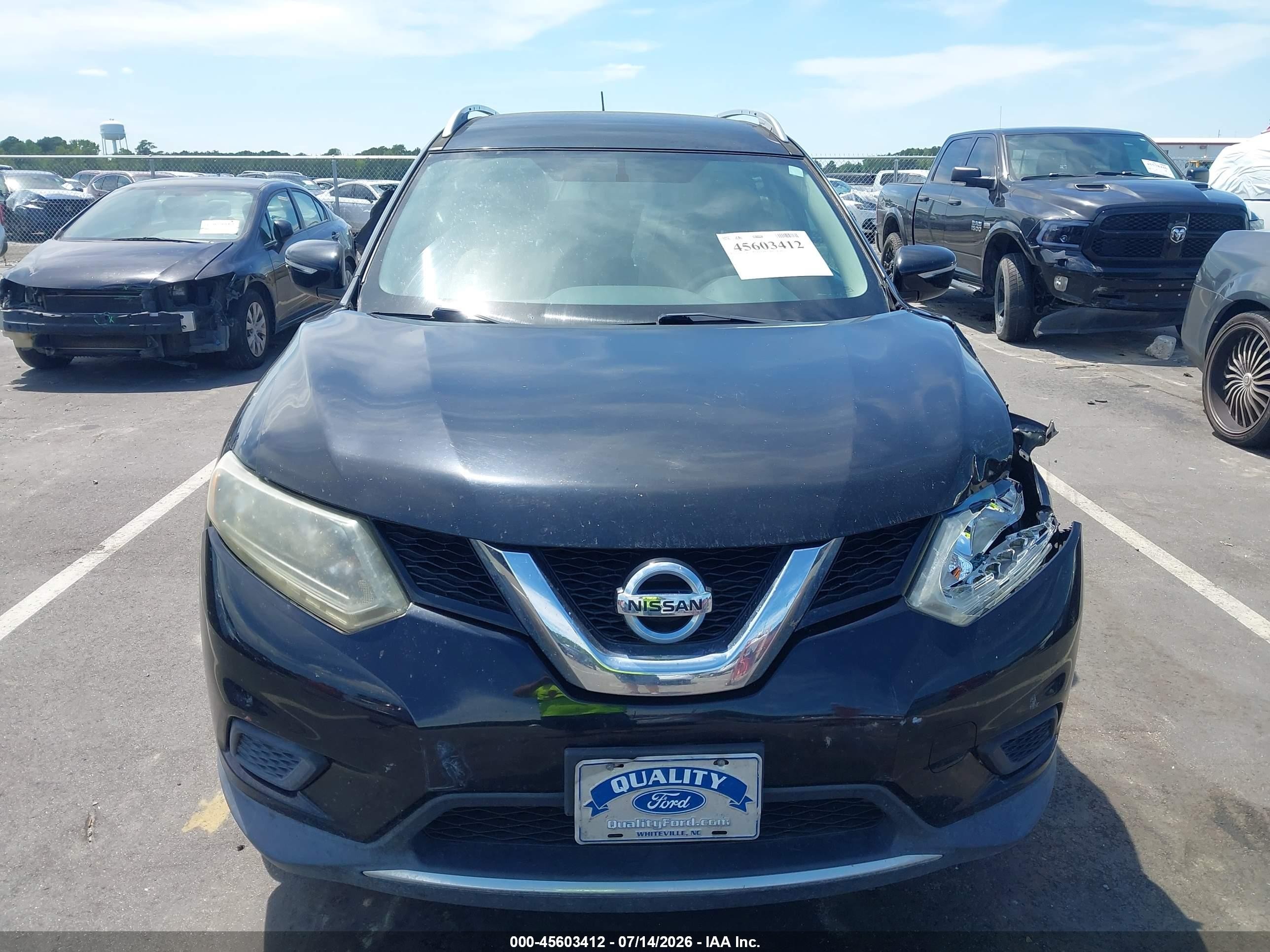 2014 Nissan Rogue Sv Black vin: 5N1AT2MV7EC855437