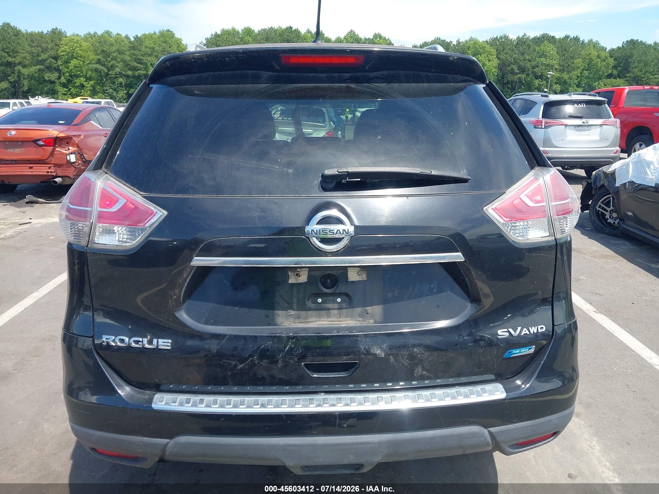 2014 Nissan Rogue Sv Black vin: 5N1AT2MV7EC855437