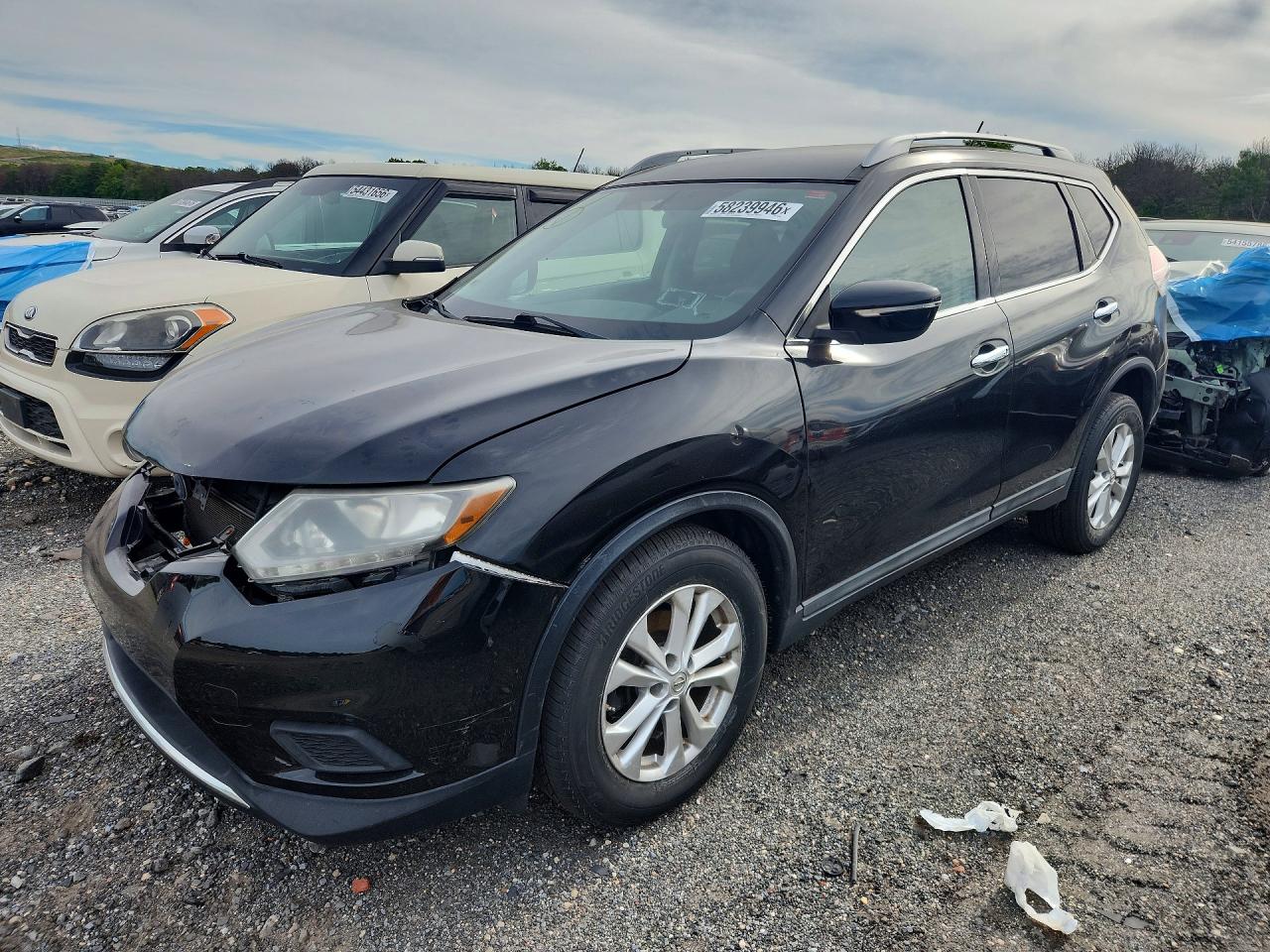 2014 Nissan Rogue Sv Черный vin: 5N1AT2MV7EC857446