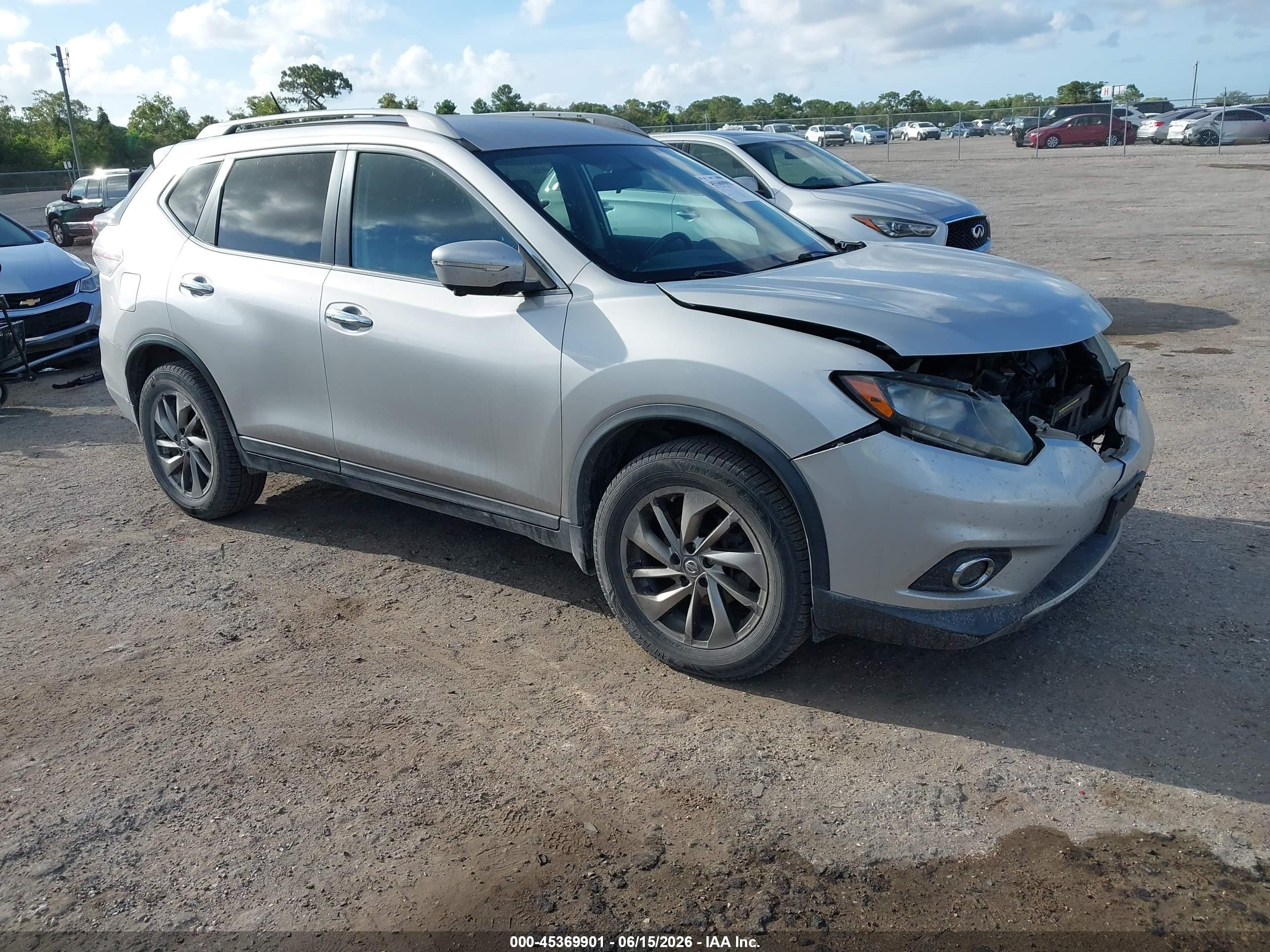 2014 Nissan Rogue Sl Silver vin: 5N1AT2MV7EC861576