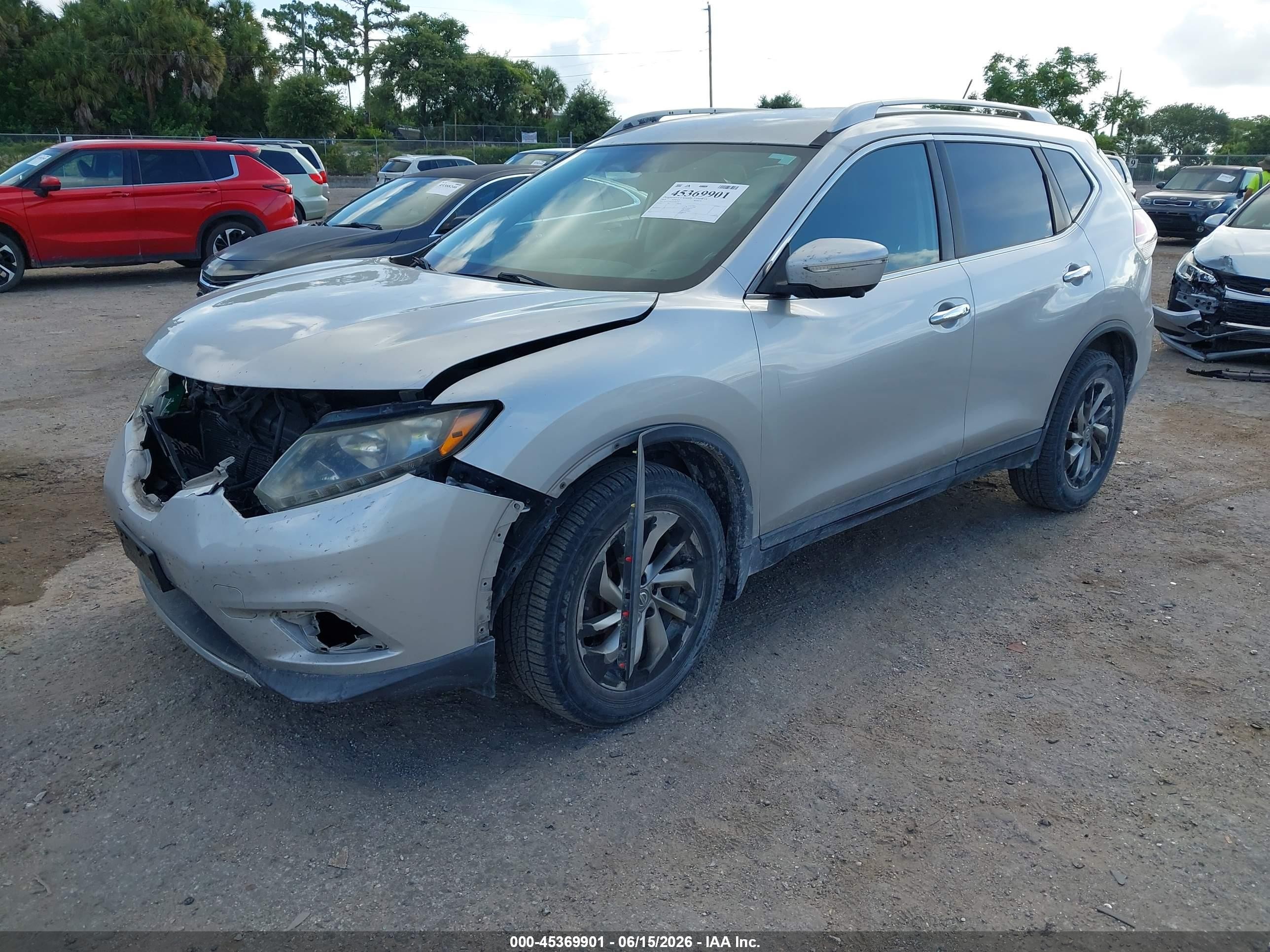2014 Nissan Rogue Sl Silver vin: 5N1AT2MV7EC861576
