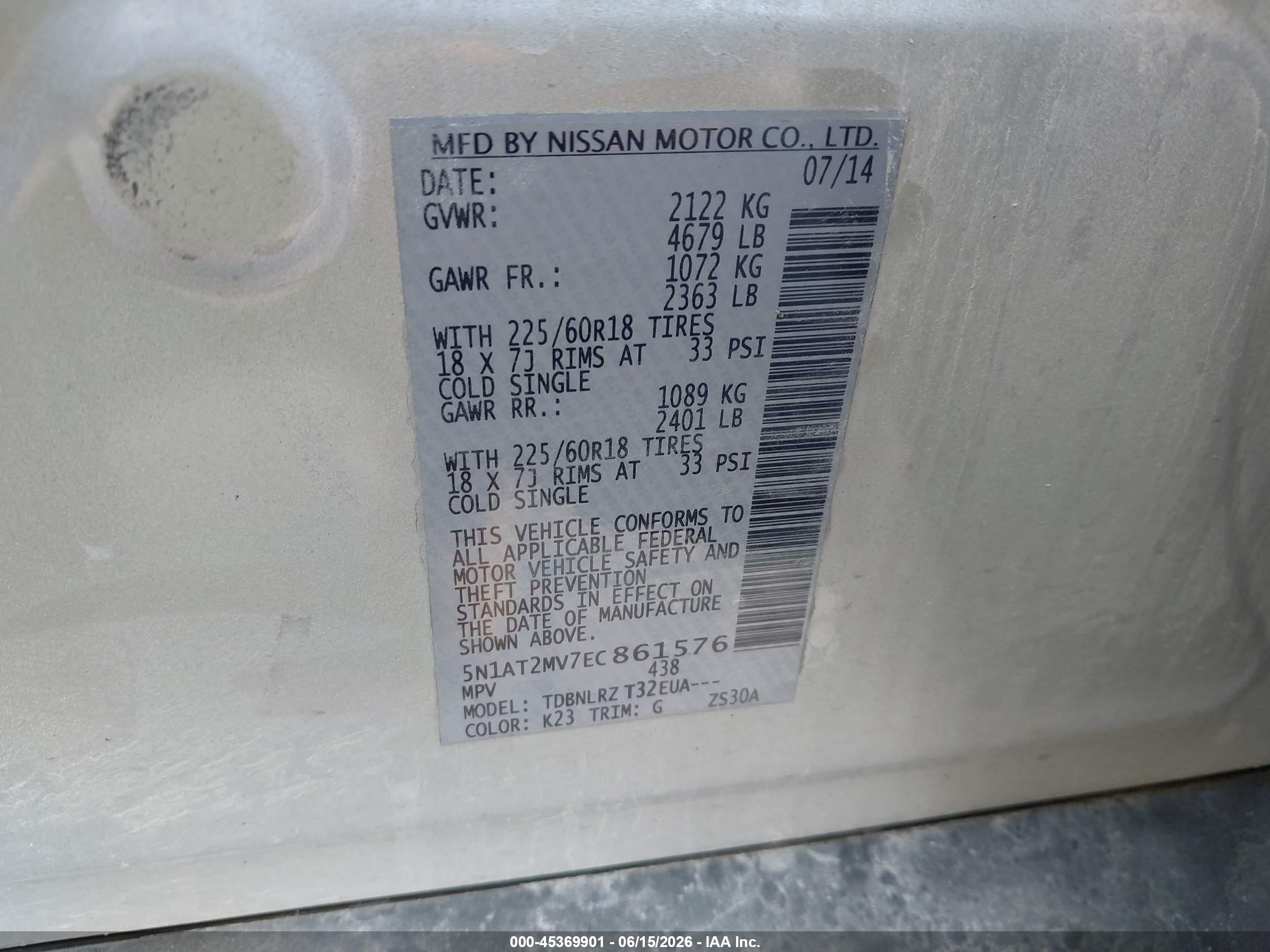 2014 Nissan Rogue Sl Silver vin: 5N1AT2MV7EC861576