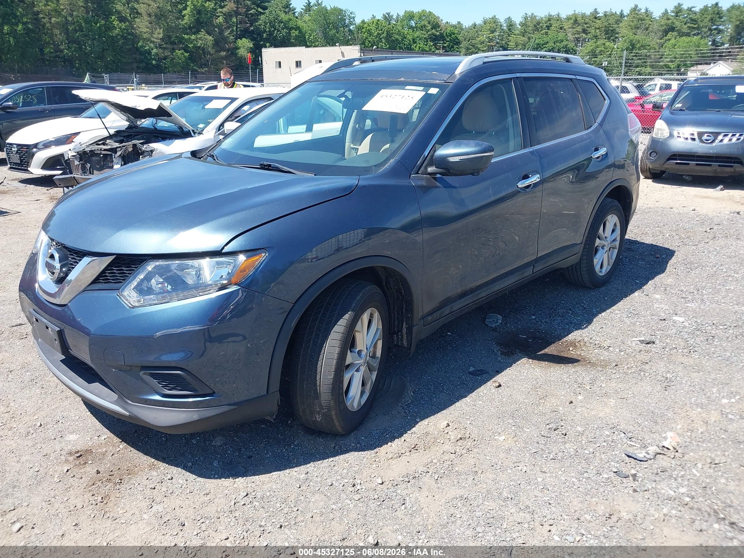 2014 Nissan Rogue Sv Blue vin: 5N1AT2MV7EC866860