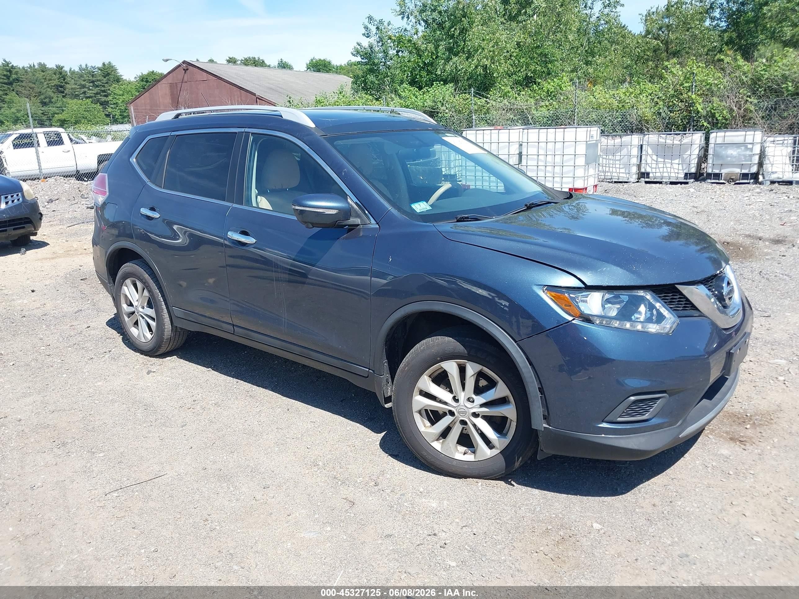 2014 Nissan Rogue Sv Blue vin: 5N1AT2MV7EC866860