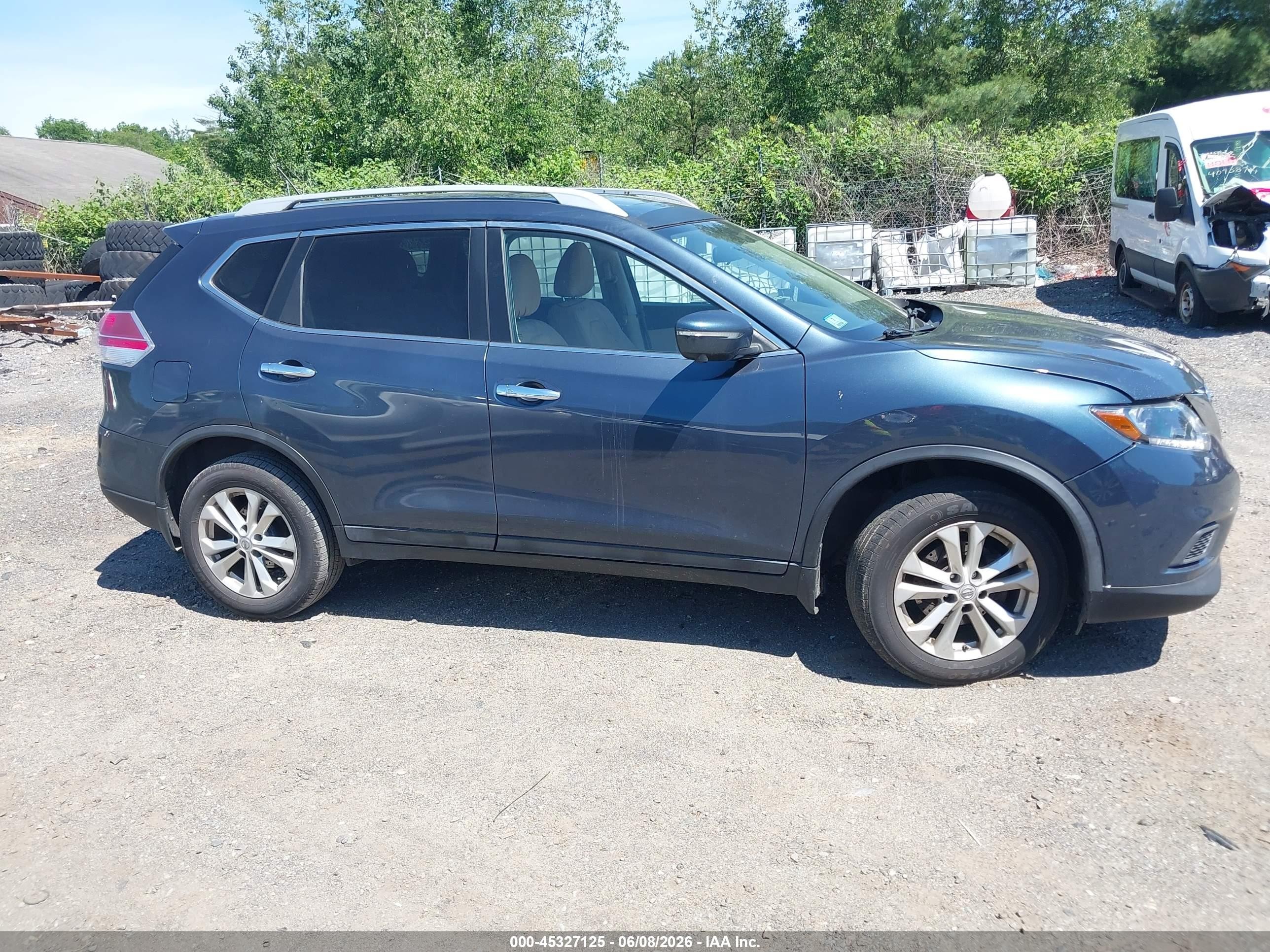 2014 Nissan Rogue Sv Blue vin: 5N1AT2MV7EC866860