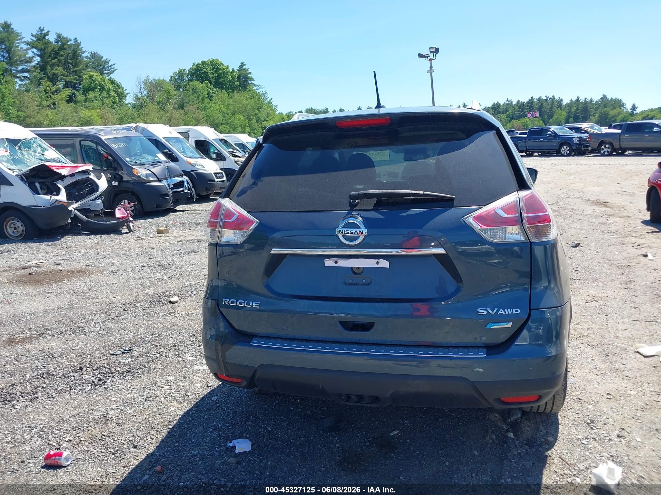 2014 Nissan Rogue Sv Blue vin: 5N1AT2MV7EC866860