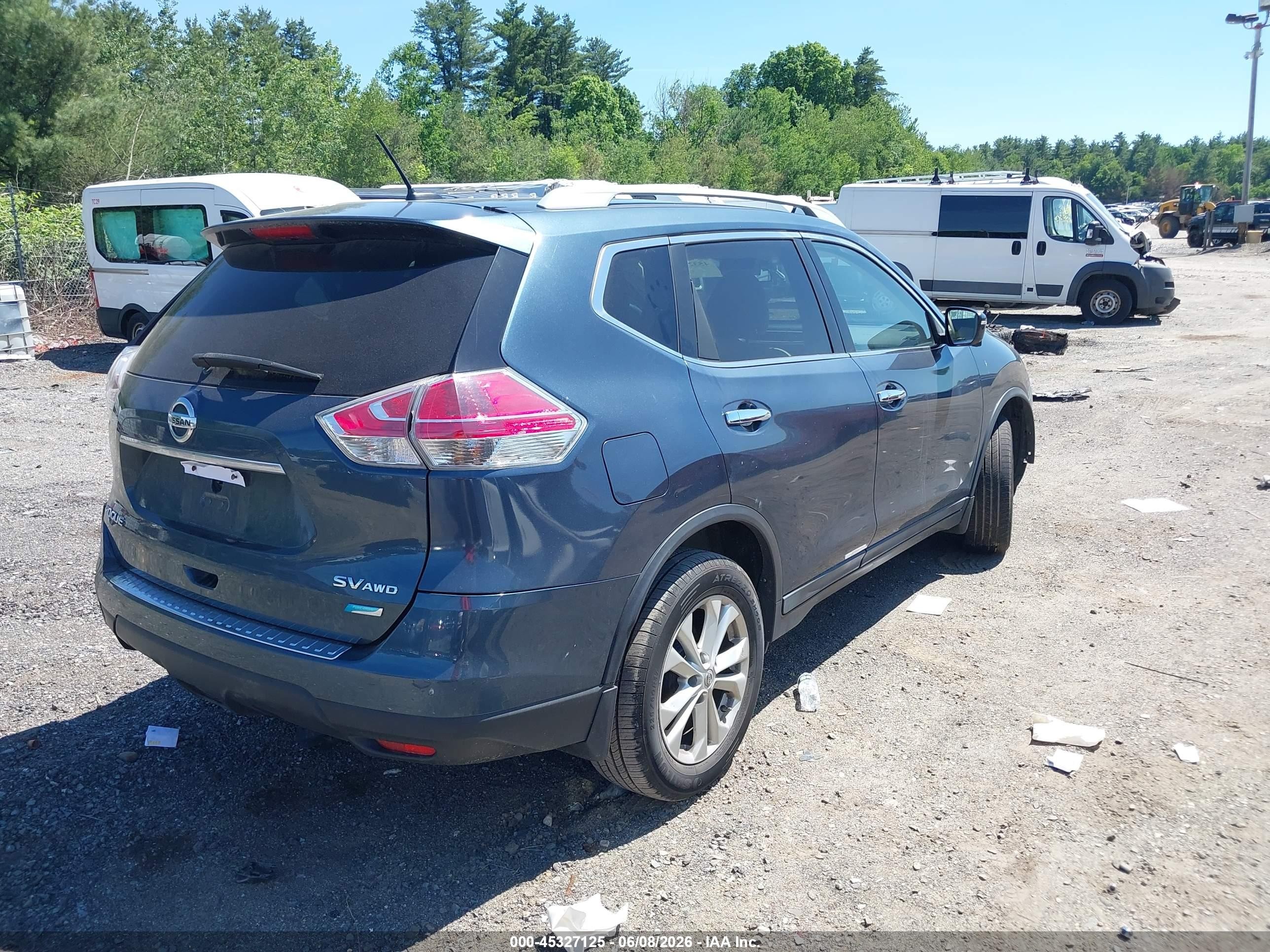 2014 Nissan Rogue Sv Blue vin: 5N1AT2MV7EC866860