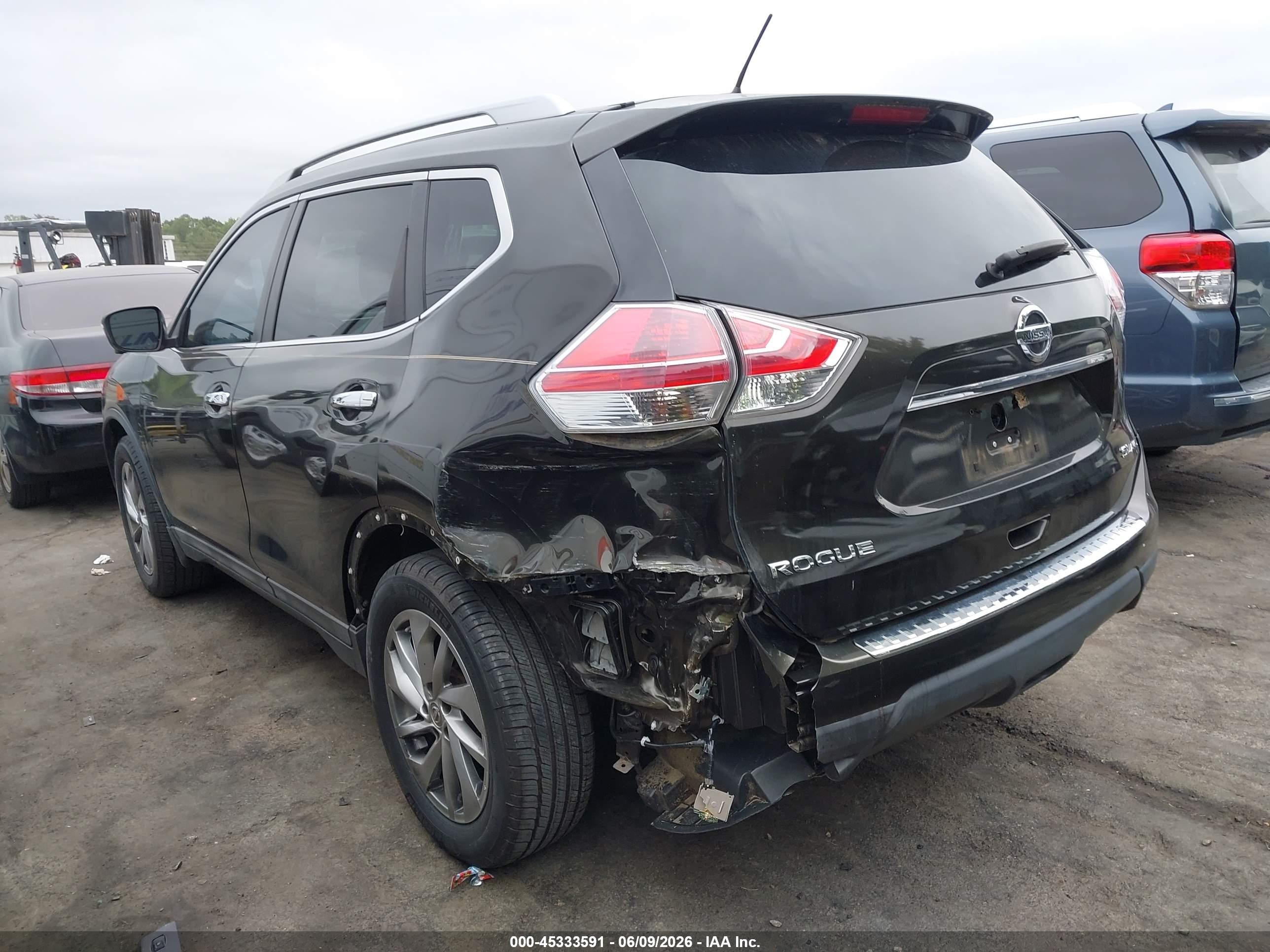 2015 Nissan Rogue Sl Green vin: 5N1AT2MV7FC757719