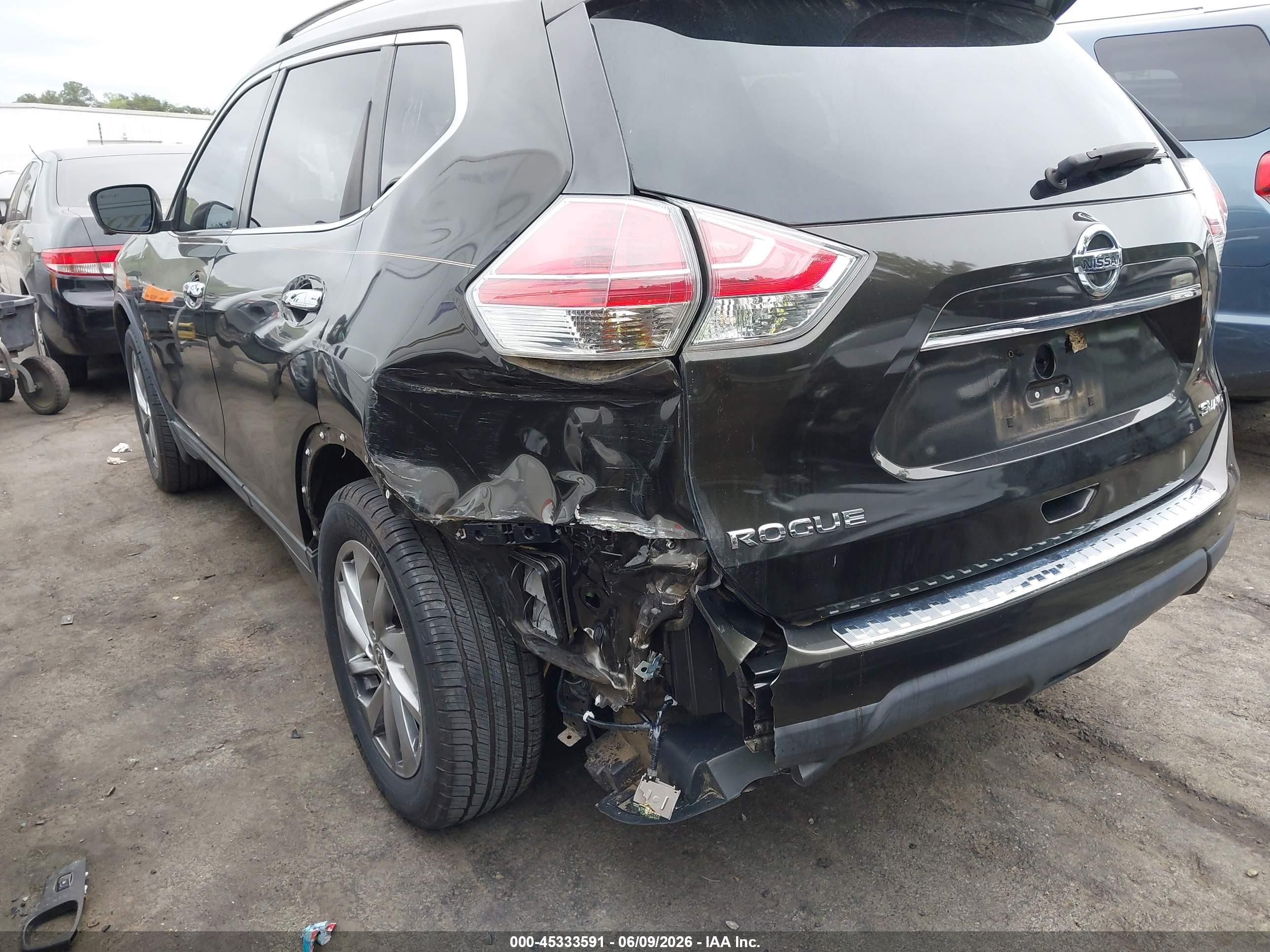 2015 Nissan Rogue Sl Green vin: 5N1AT2MV7FC757719