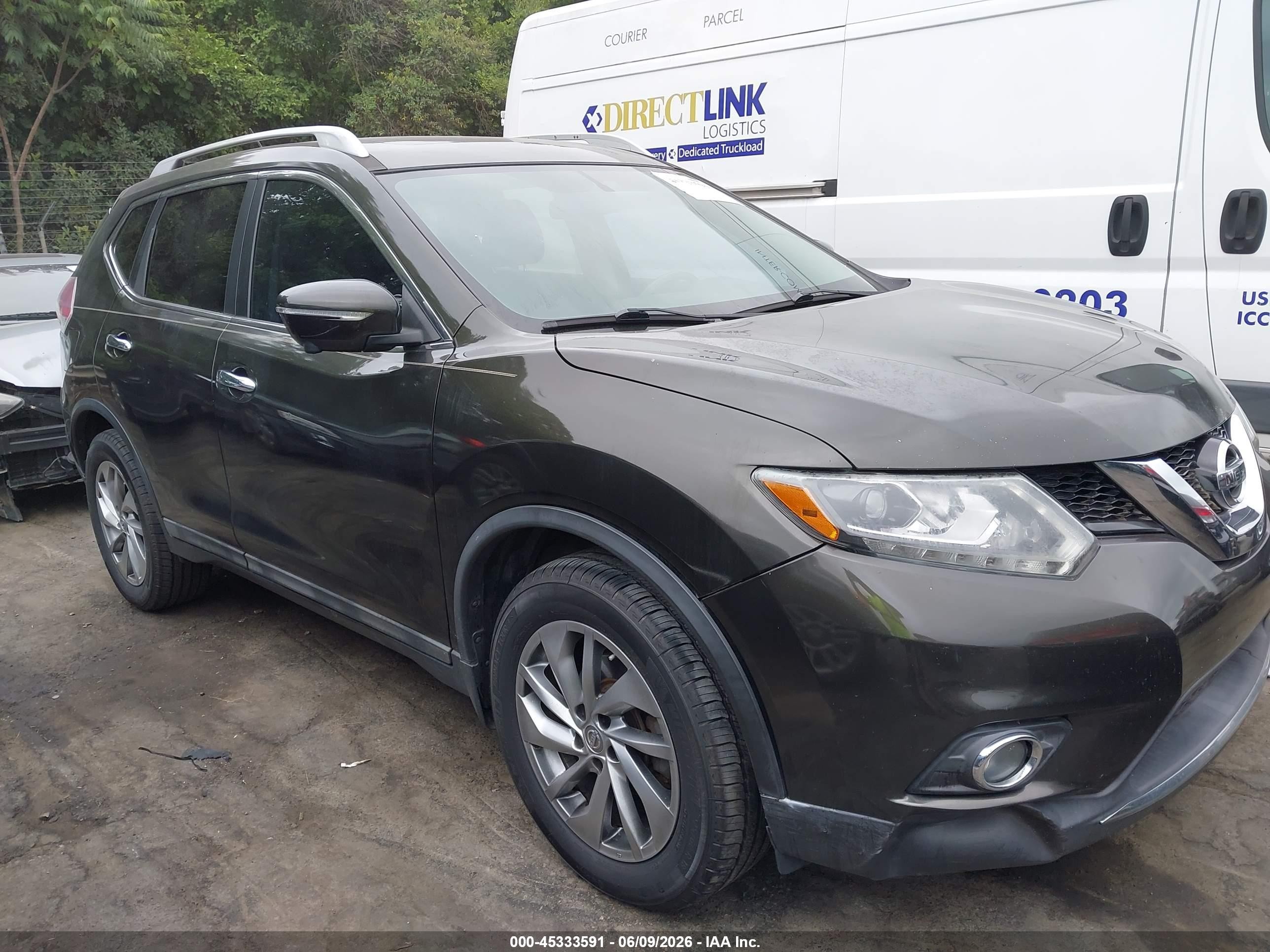 2015 Nissan Rogue Sl Green vin: 5N1AT2MV7FC757719