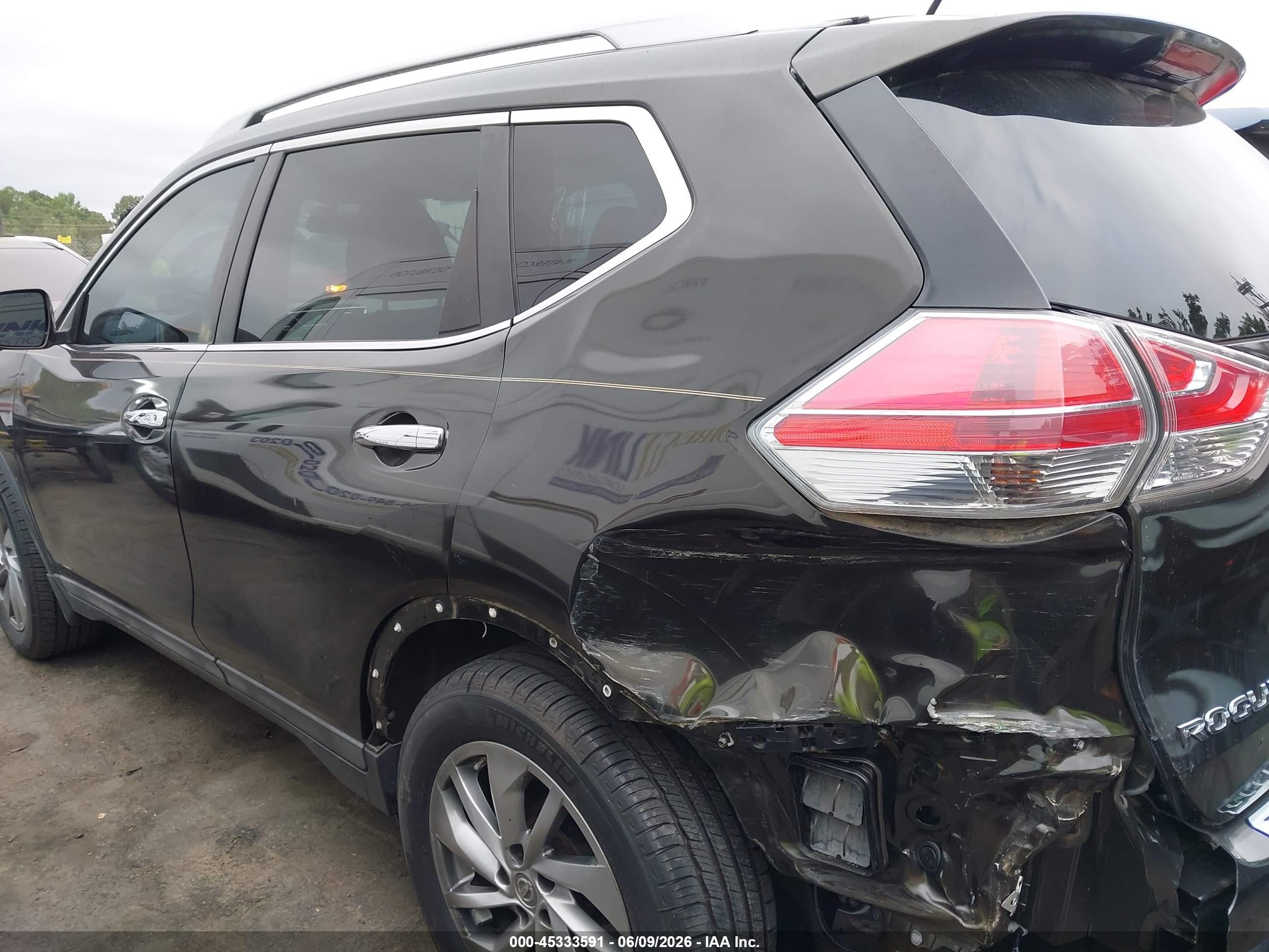 2015 Nissan Rogue Sl Green vin: 5N1AT2MV7FC757719