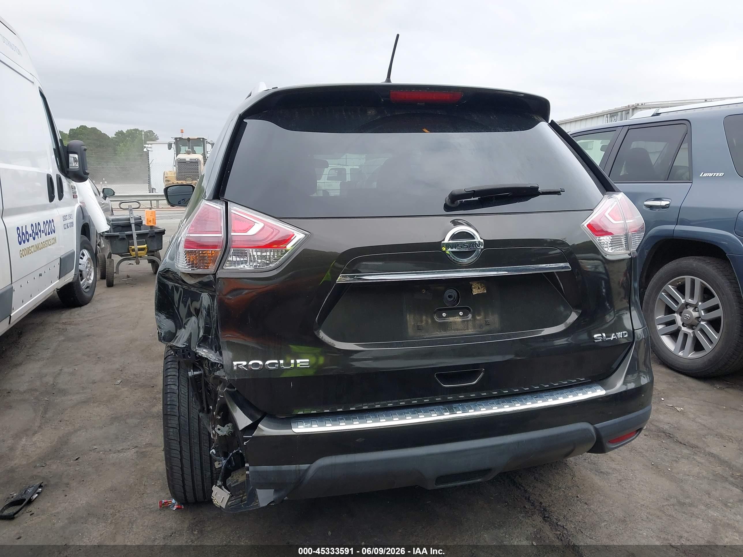 2015 Nissan Rogue Sl Green vin: 5N1AT2MV7FC757719