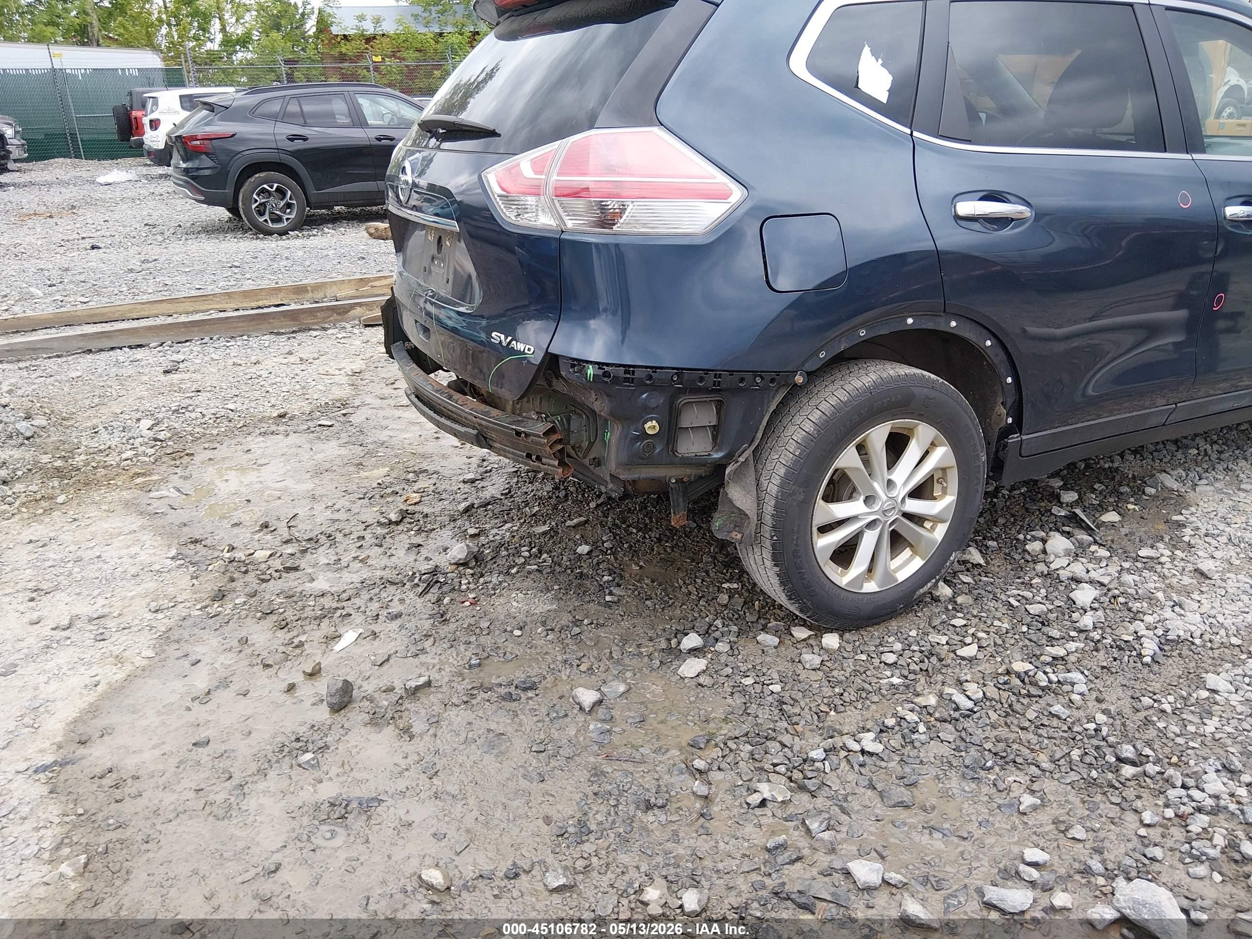 2015 Nissan Rogue Sv Blue vin: 5N1AT2MV7FC764797