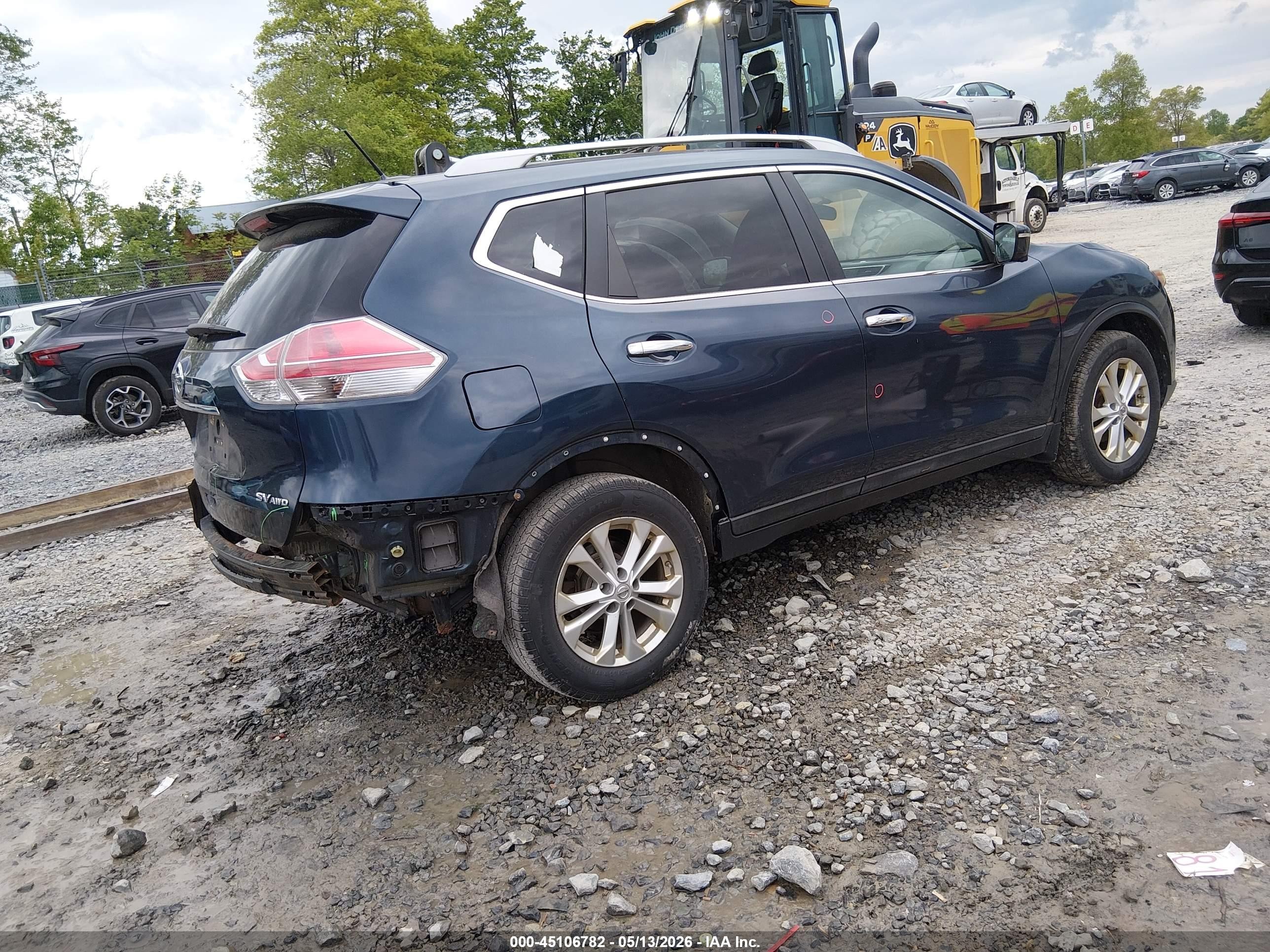 2015 Nissan Rogue Sv Blue vin: 5N1AT2MV7FC764797