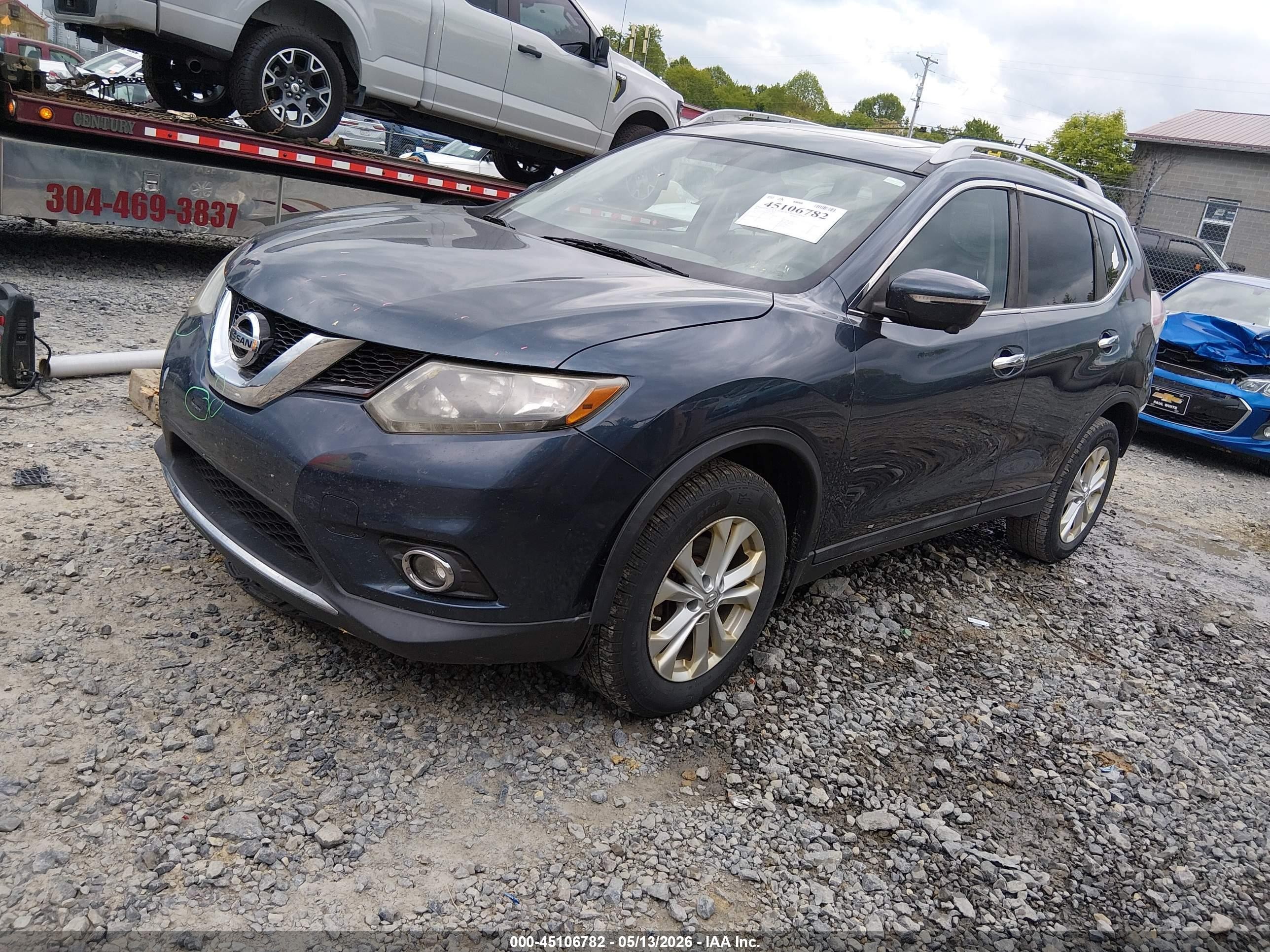 2015 Nissan Rogue Sv Blue vin: 5N1AT2MV7FC764797