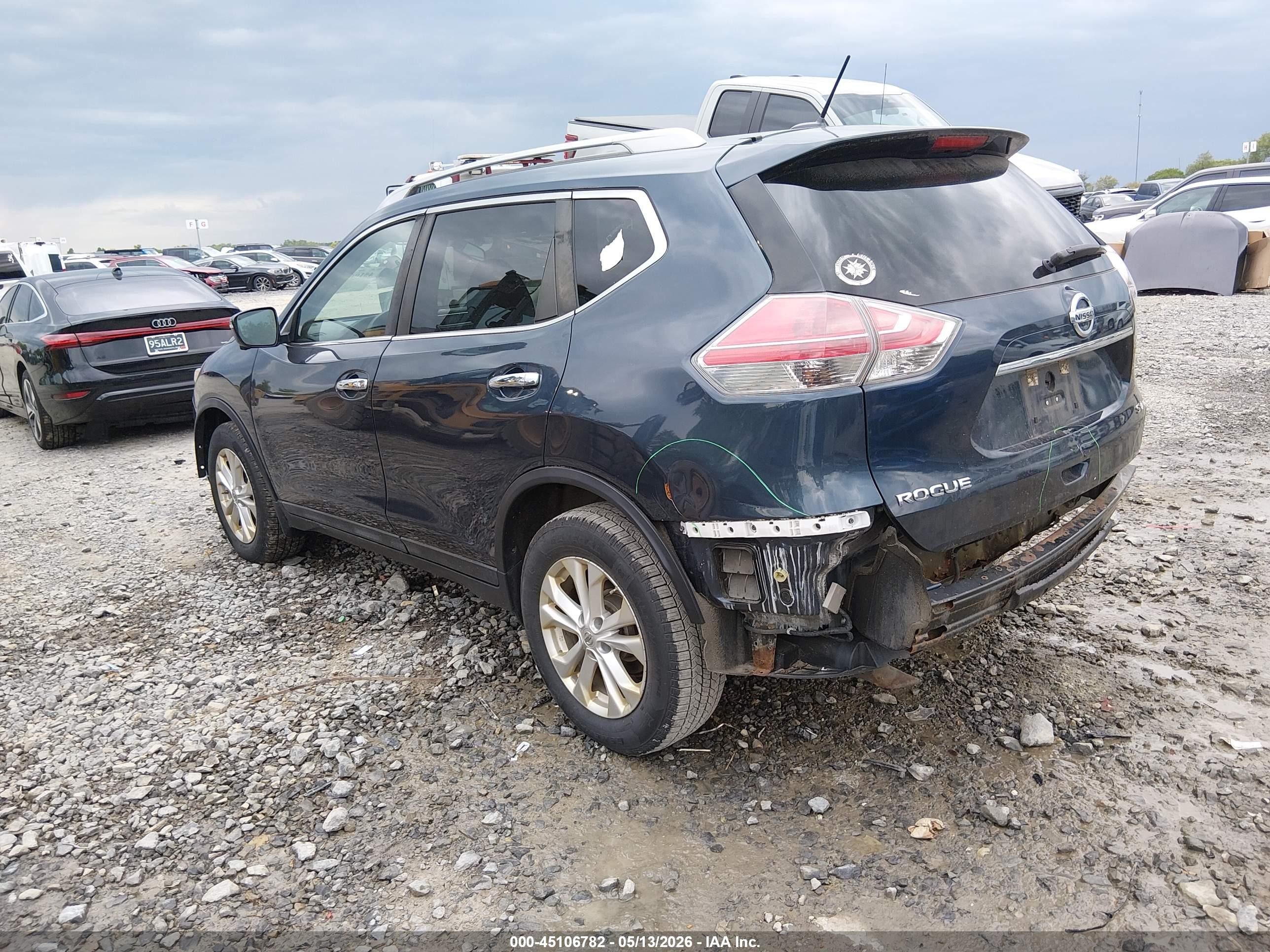 2015 Nissan Rogue Sv Blue vin: 5N1AT2MV7FC764797