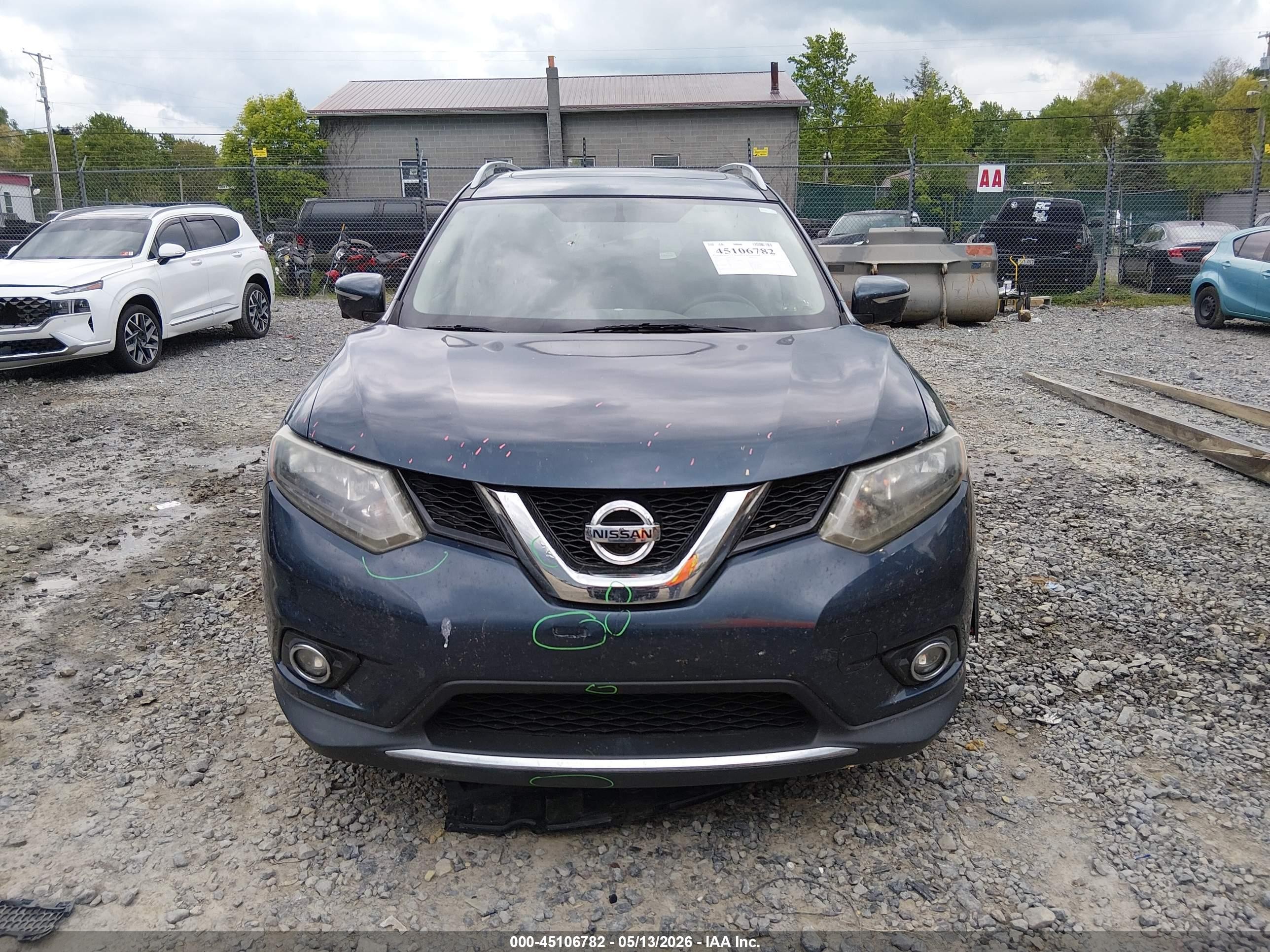 2015 Nissan Rogue Sv Blue vin: 5N1AT2MV7FC764797