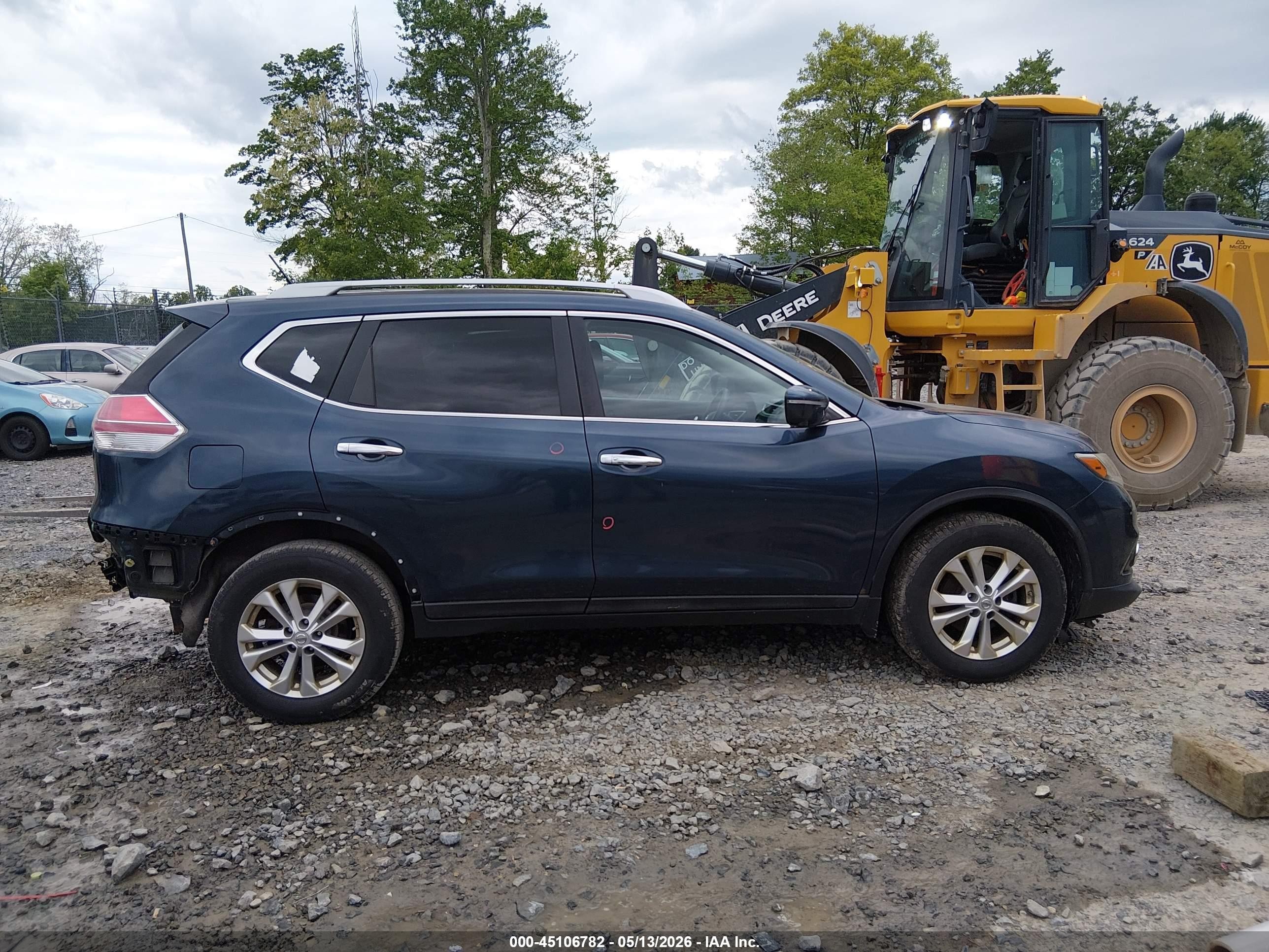 2015 Nissan Rogue Sv Blue vin: 5N1AT2MV7FC764797