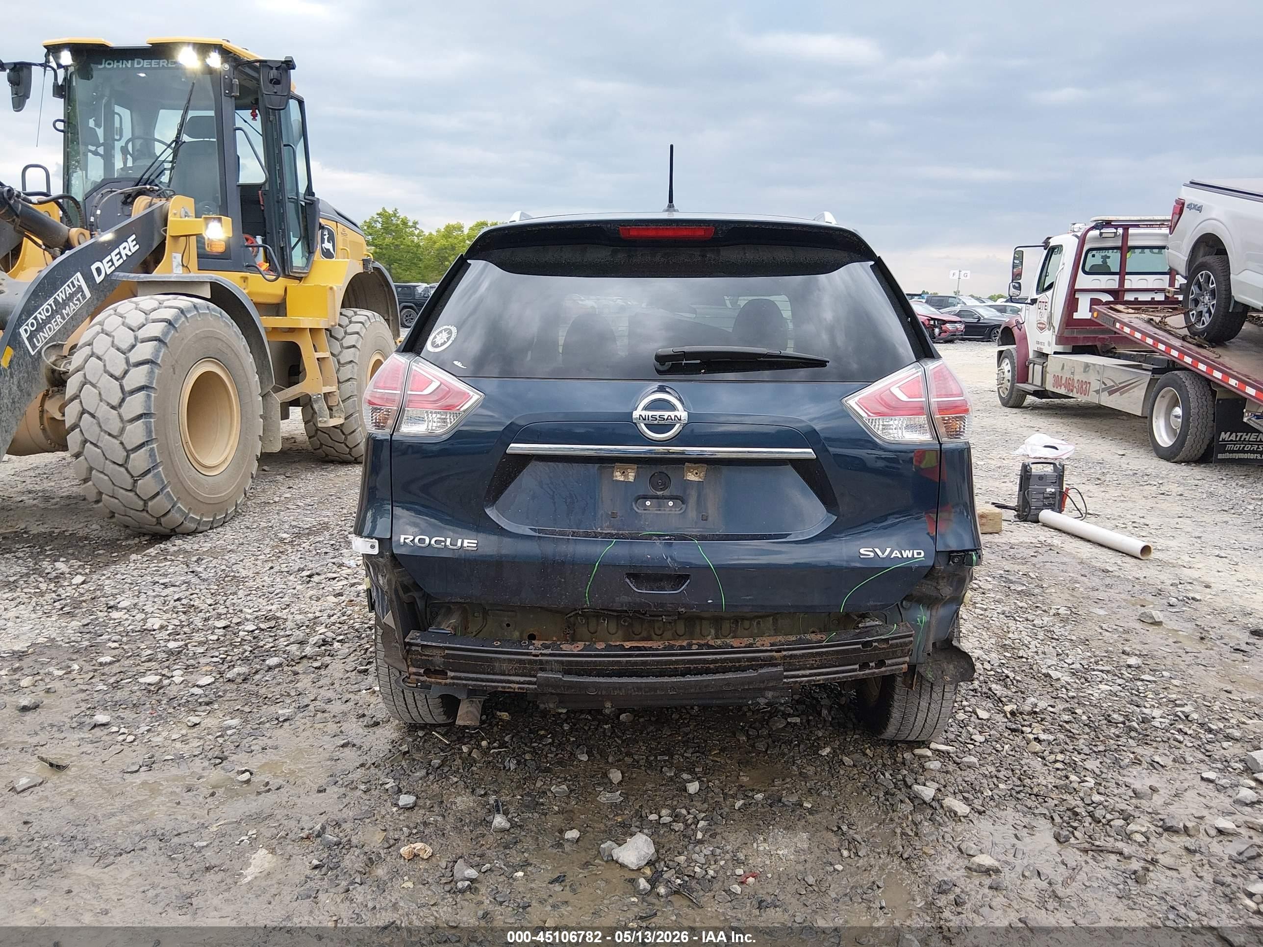 2015 Nissan Rogue Sv Blue vin: 5N1AT2MV7FC764797
