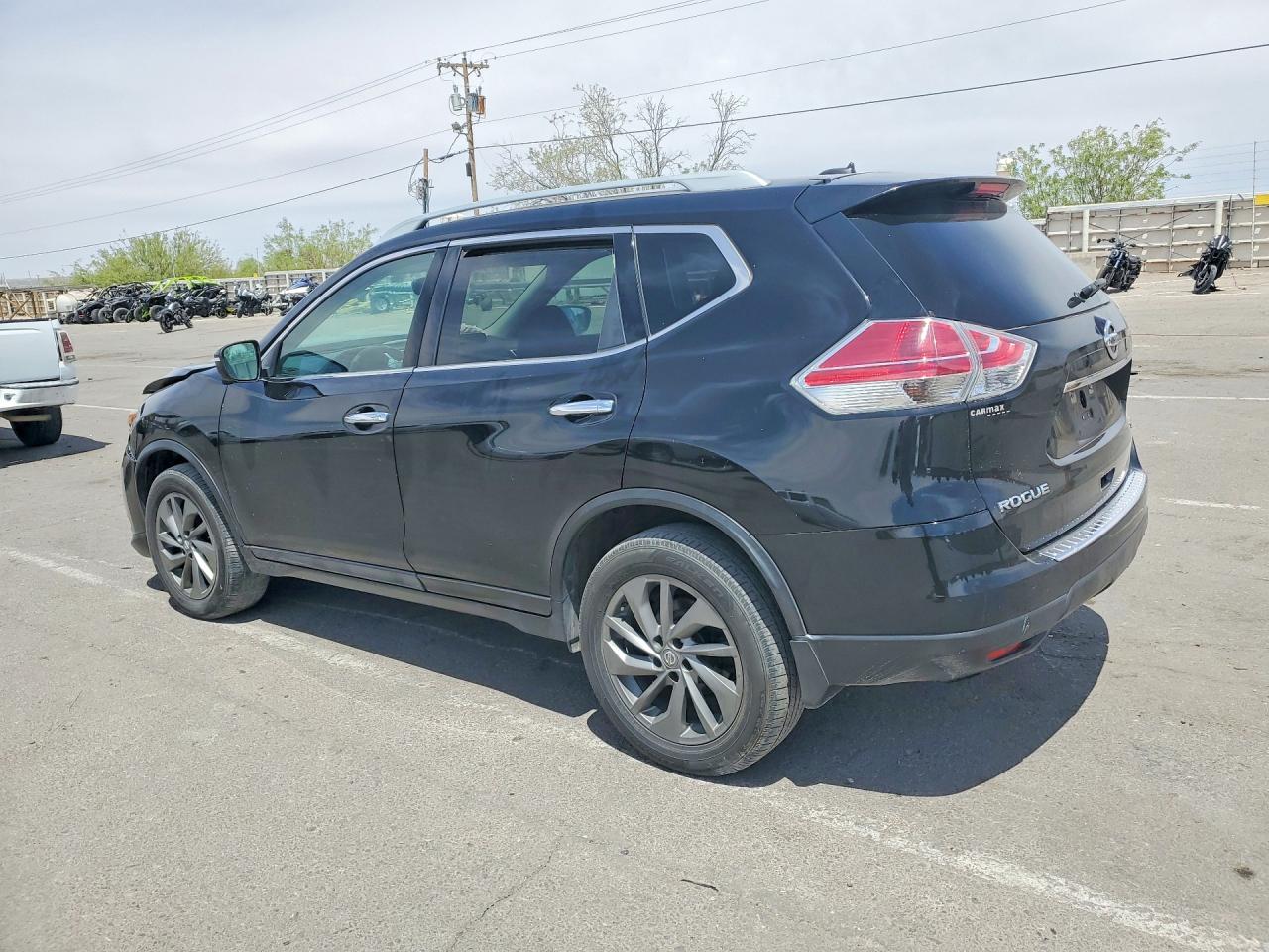2015 Nissan Rogue Sl Black vin: 5N1AT2MV7FC790509