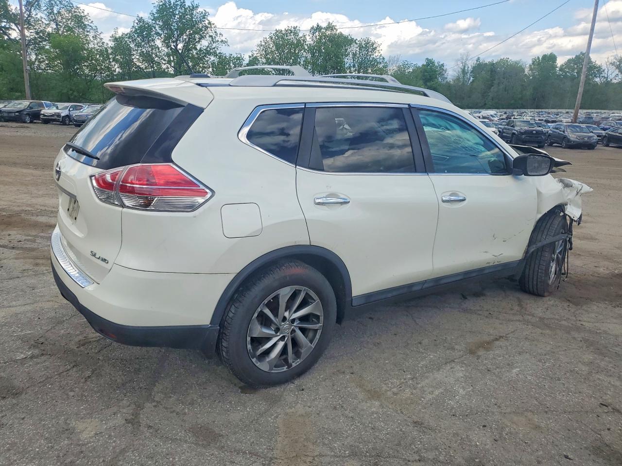 2015 Nissan Rogue Sl White vin: 5N1AT2MV7FC795337