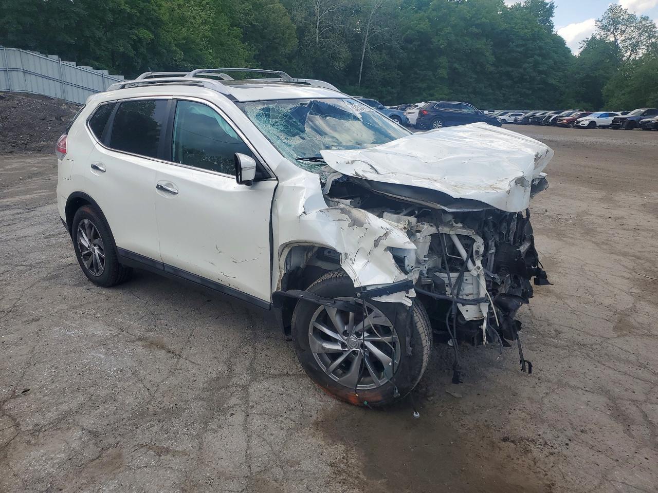 2015 Nissan Rogue Sl White vin: 5N1AT2MV7FC795337