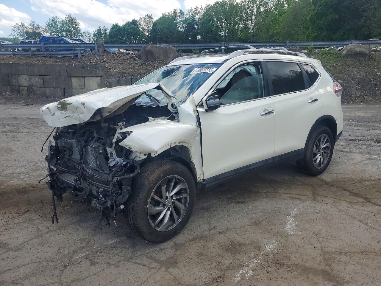 2015 Nissan Rogue Sl White vin: 5N1AT2MV7FC795337