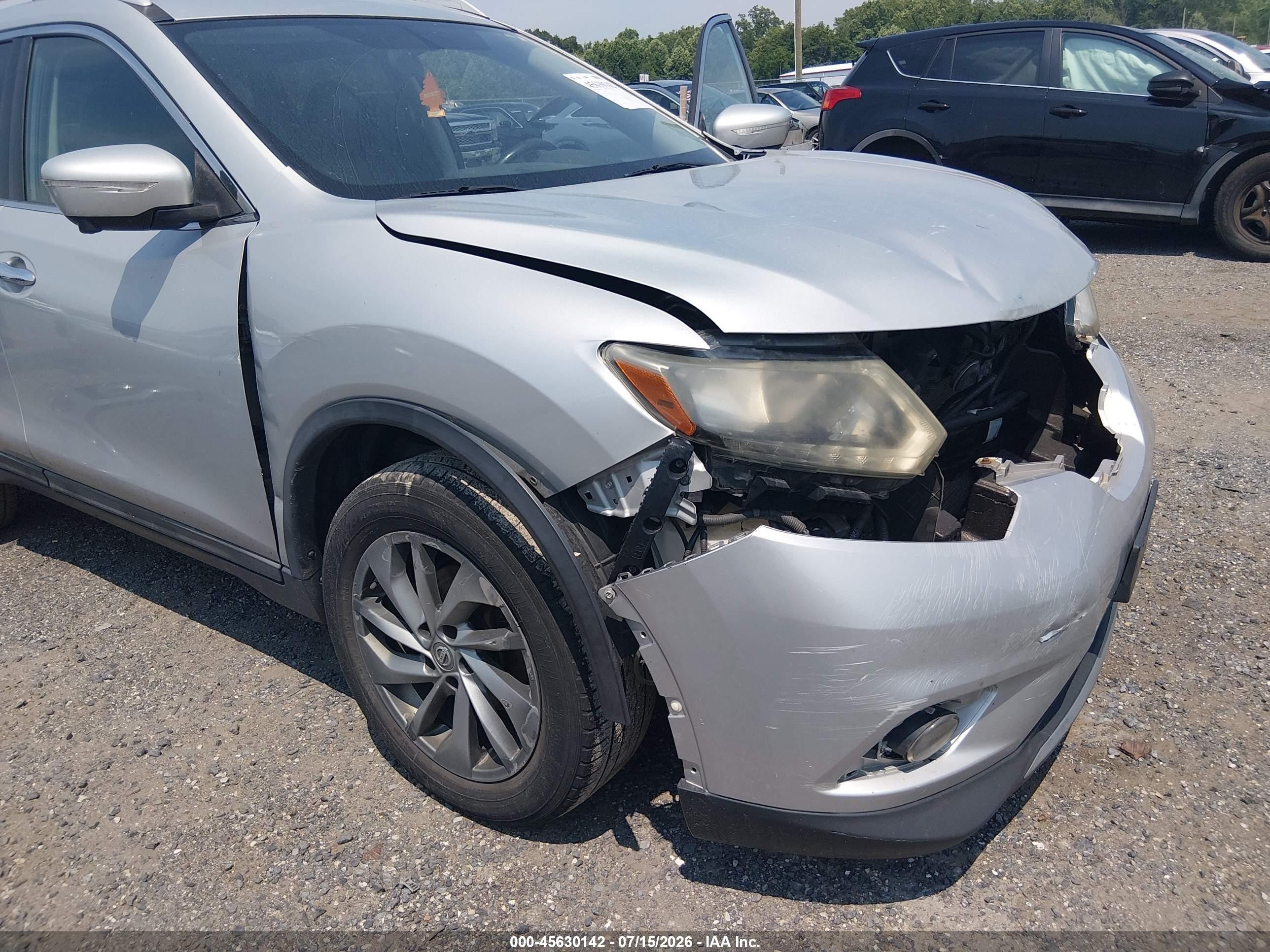 2015 Nissan Rogue Sl Gray vin: 5N1AT2MV7FC802707