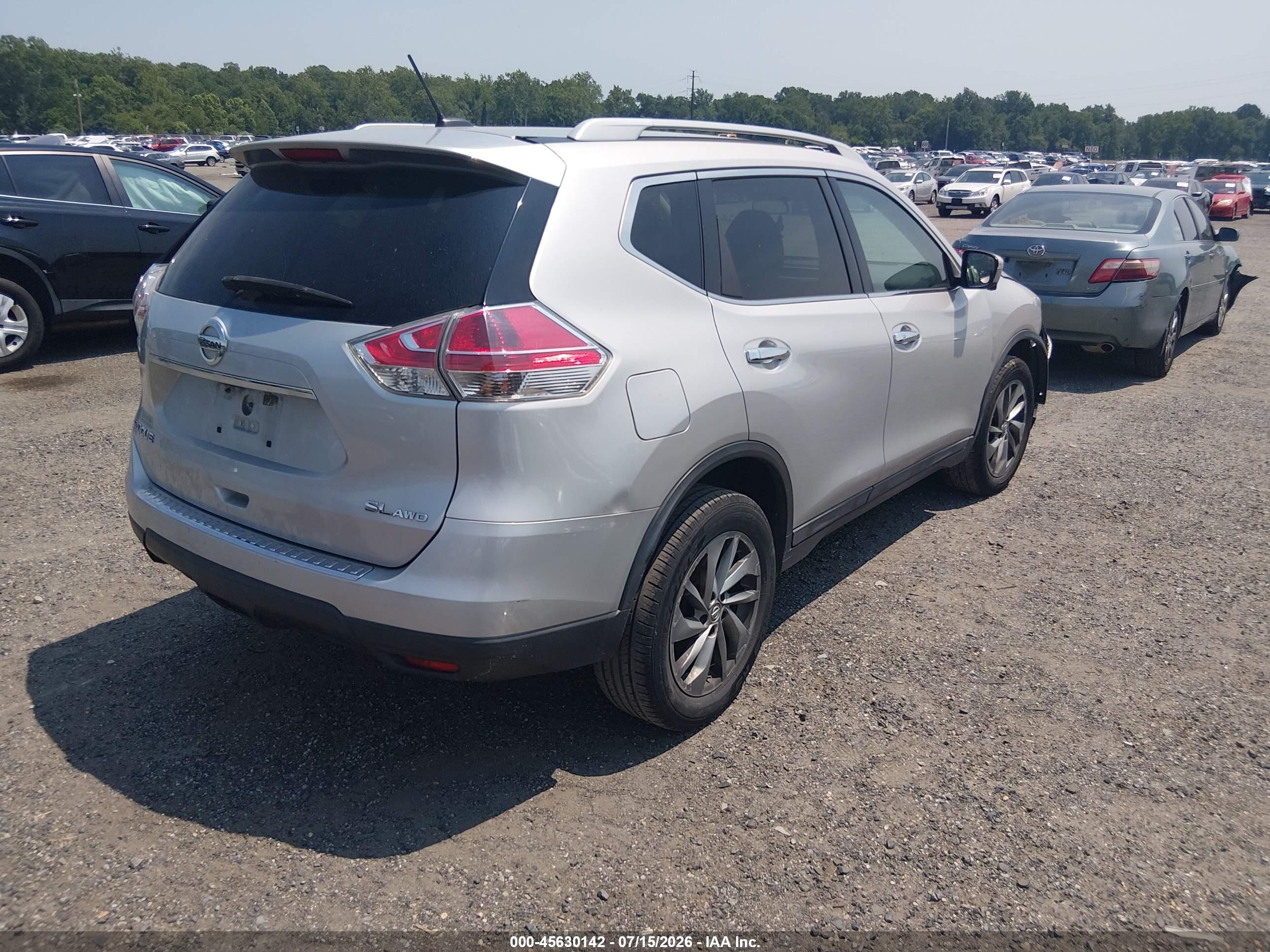 2015 Nissan Rogue Sl Gray vin: 5N1AT2MV7FC802707