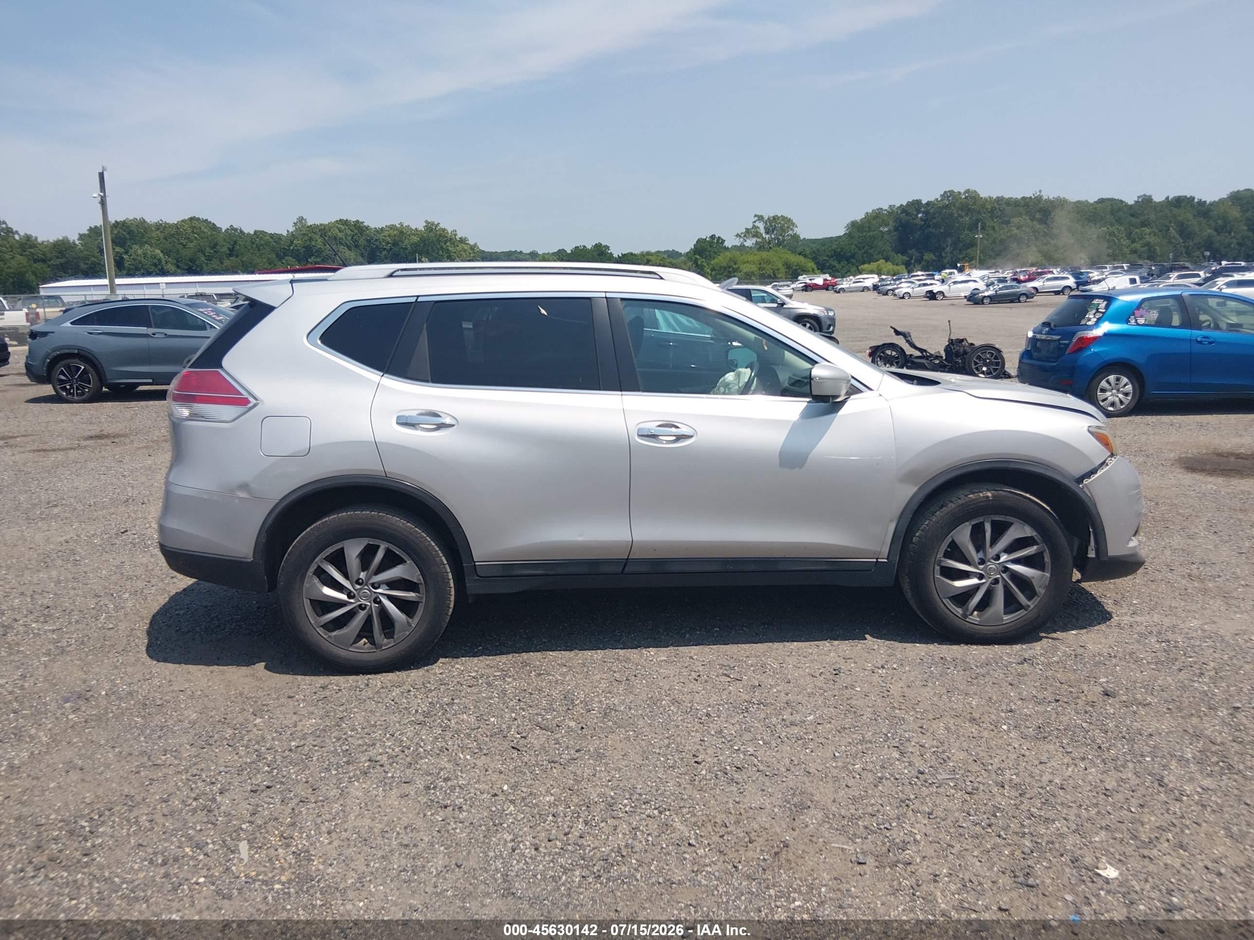 2015 Nissan Rogue Sl Gray vin: 5N1AT2MV7FC802707