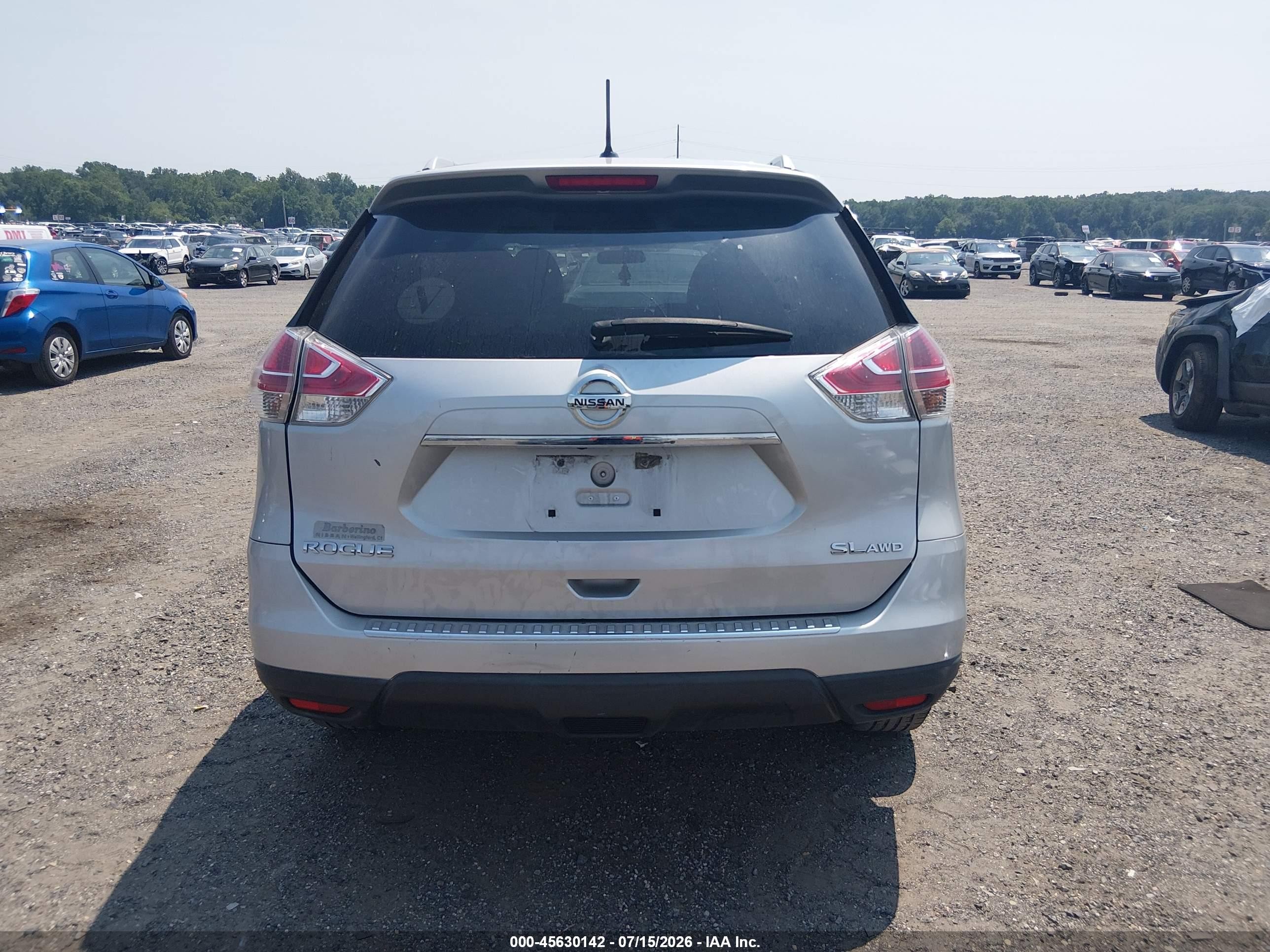 2015 Nissan Rogue Sl Gray vin: 5N1AT2MV7FC802707
