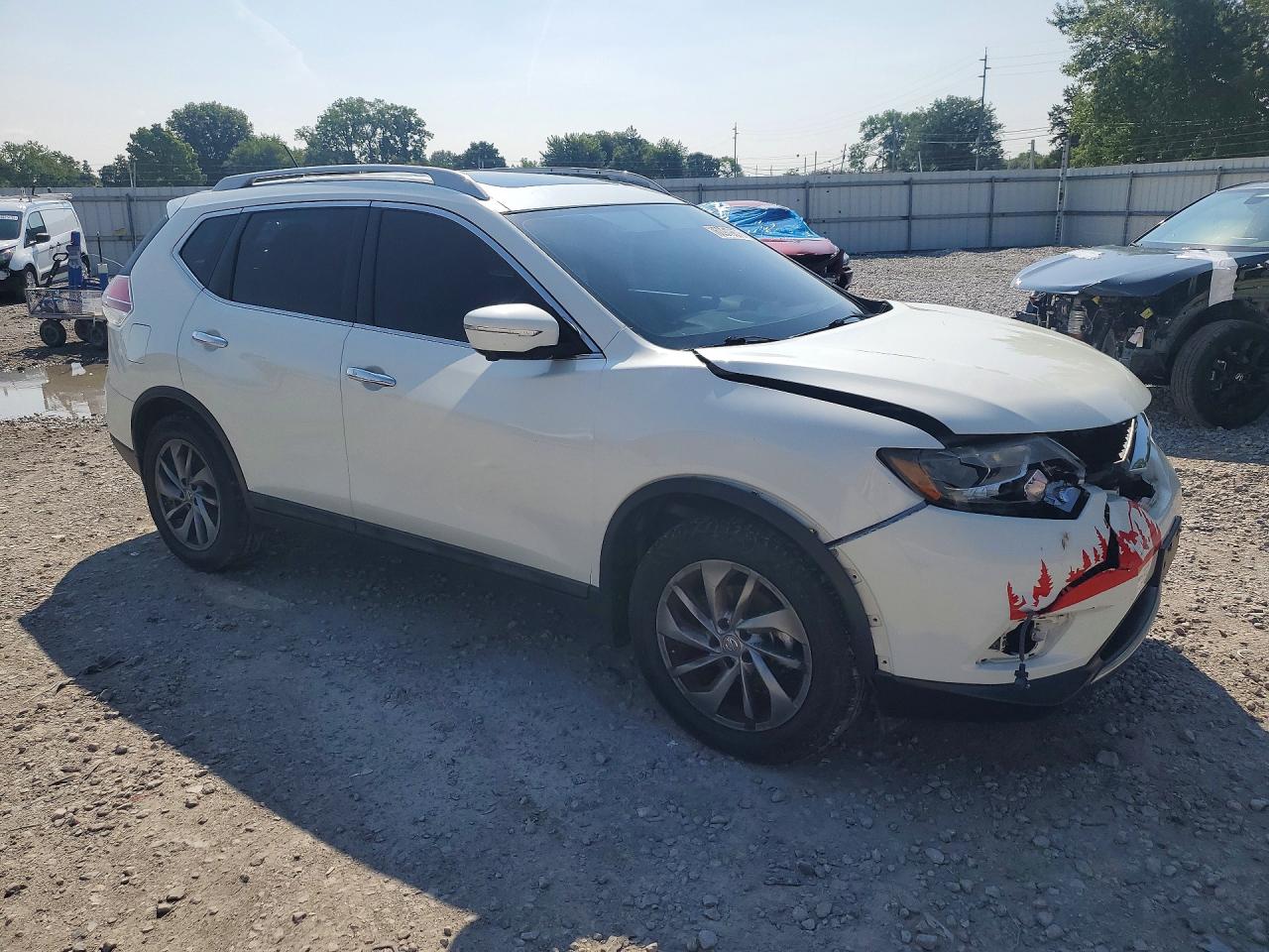 2015 Nissan Rogue Sl White vin: 5N1AT2MV7FC802979
