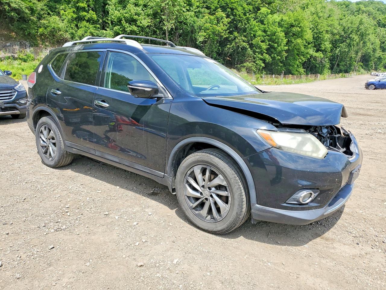 2015 Nissan Rogue Sl Black vin: 5N1AT2MV7FC805087