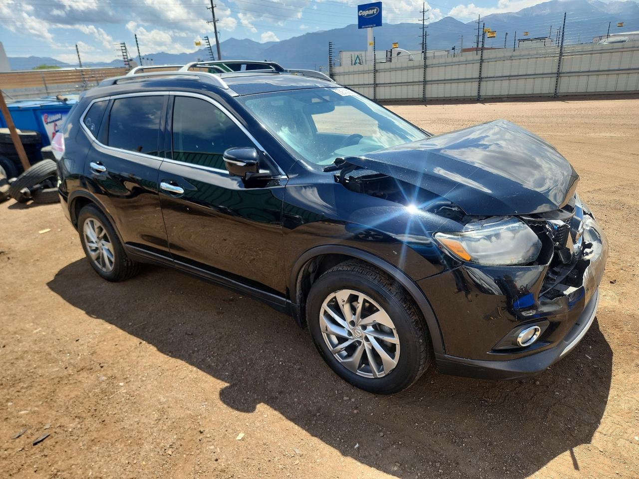 2015 Nissan Rogue Sl Black vin: 5N1AT2MV7FC806272
