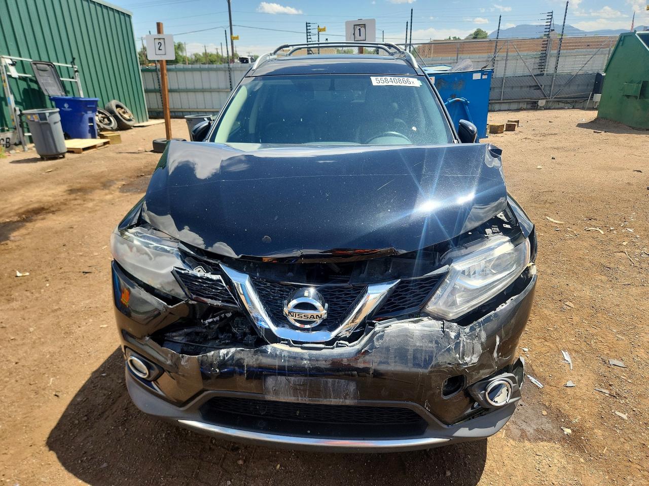 2015 Nissan Rogue Sl Black vin: 5N1AT2MV7FC806272