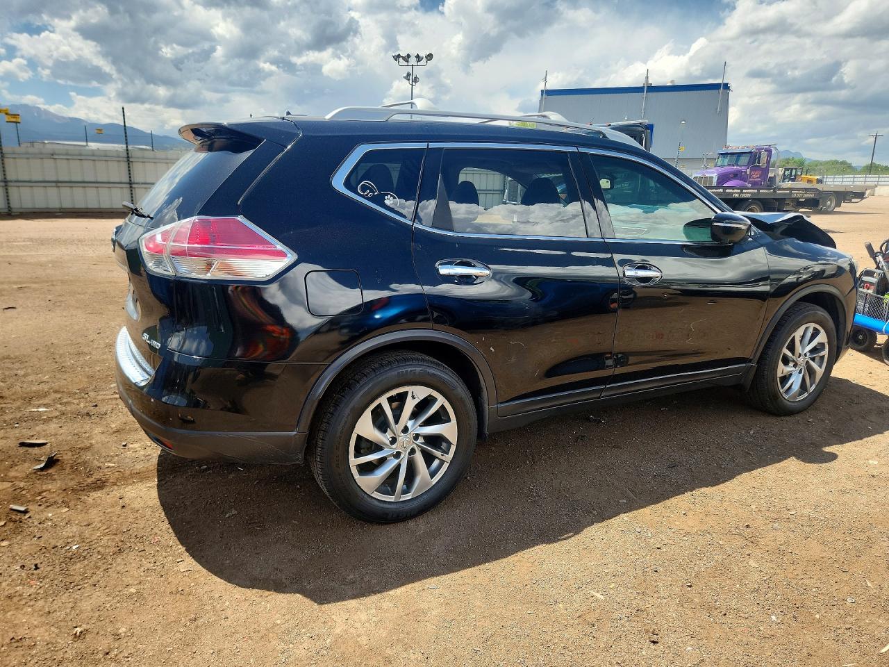 2015 Nissan Rogue Sl Black vin: 5N1AT2MV7FC806272
